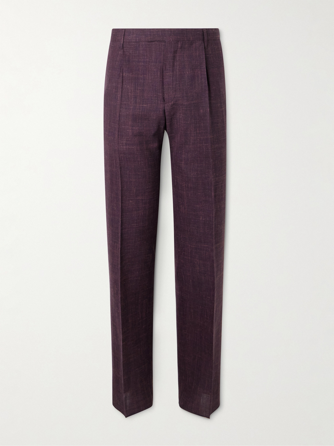 MR P. Mike Straight-Leg Pleated Wool, Silk and Linen-Blend Suit Trousers - Men