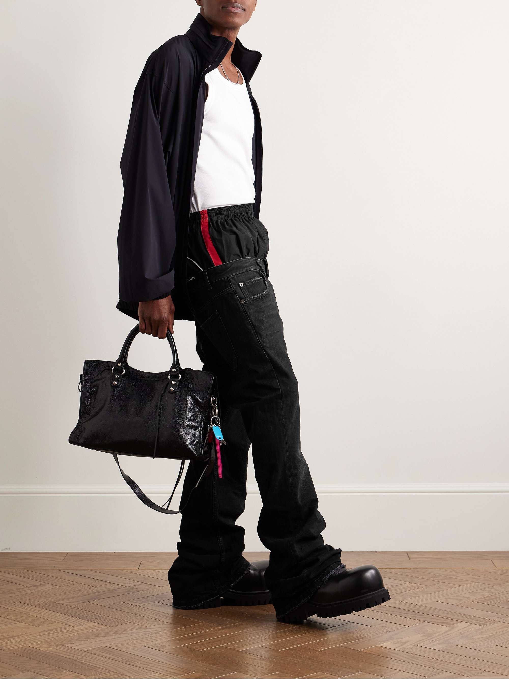 BALENCIAGA レイヤード フレアジーンズ シェルトリム ダメージ BALENCIAGA レイヤード フレアジーンズ シェルトリム ダメージ