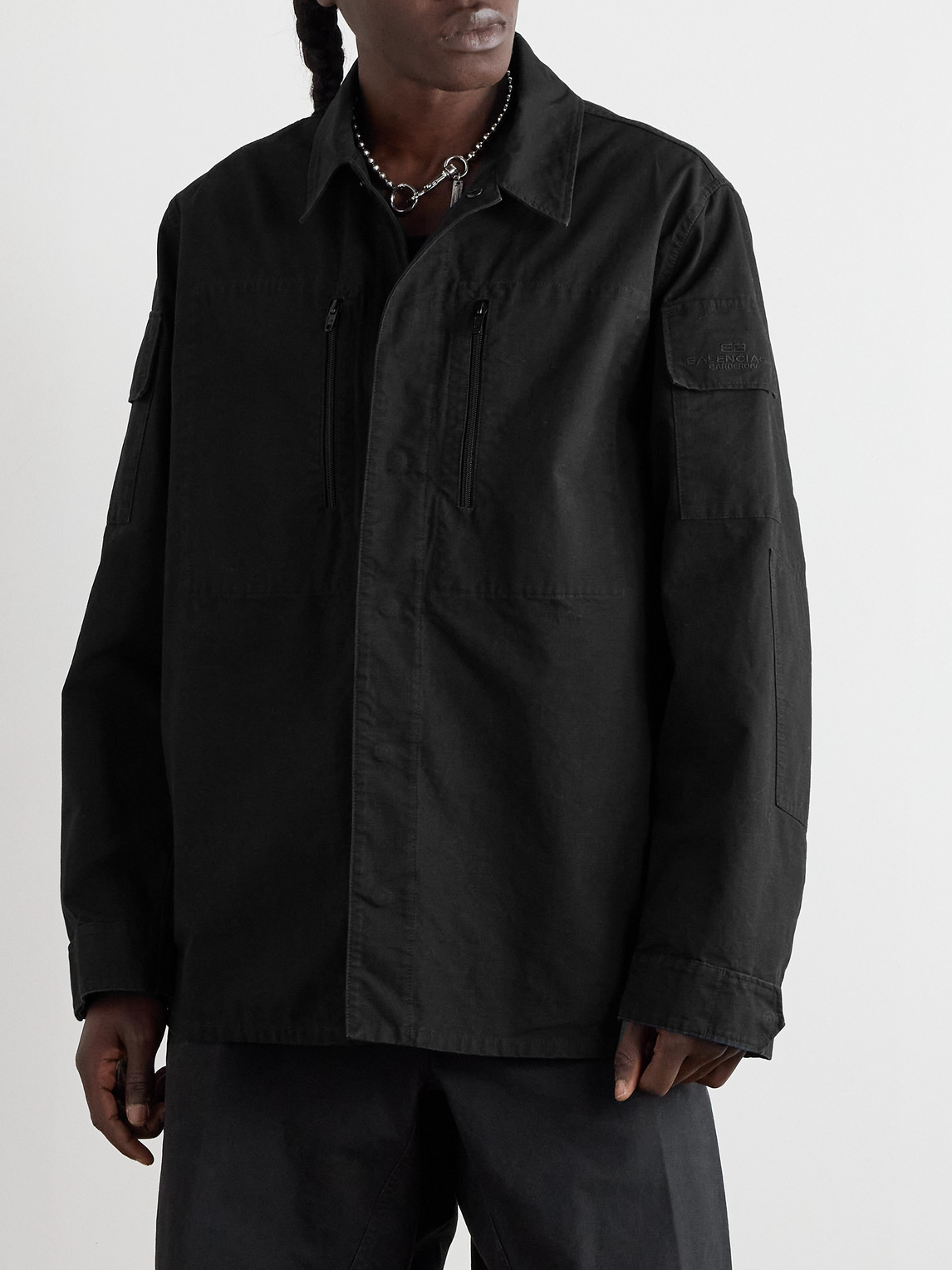  Balenciaga - Cotton-ripstop Overshirt - Men - Black - 38 