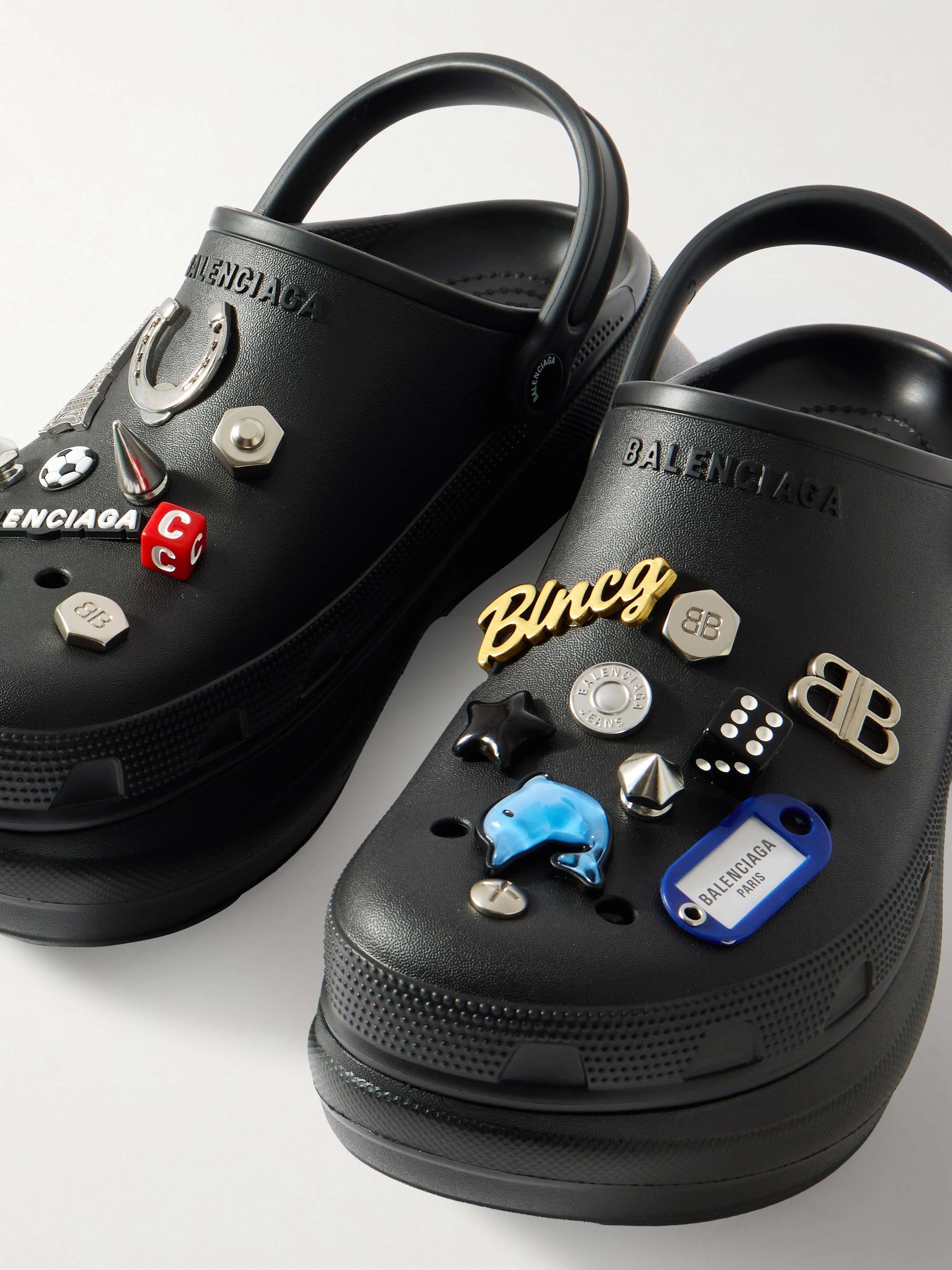 BALENCIAGA + Crocs™ Embellished Rubber Mules for Men | MR PORTER