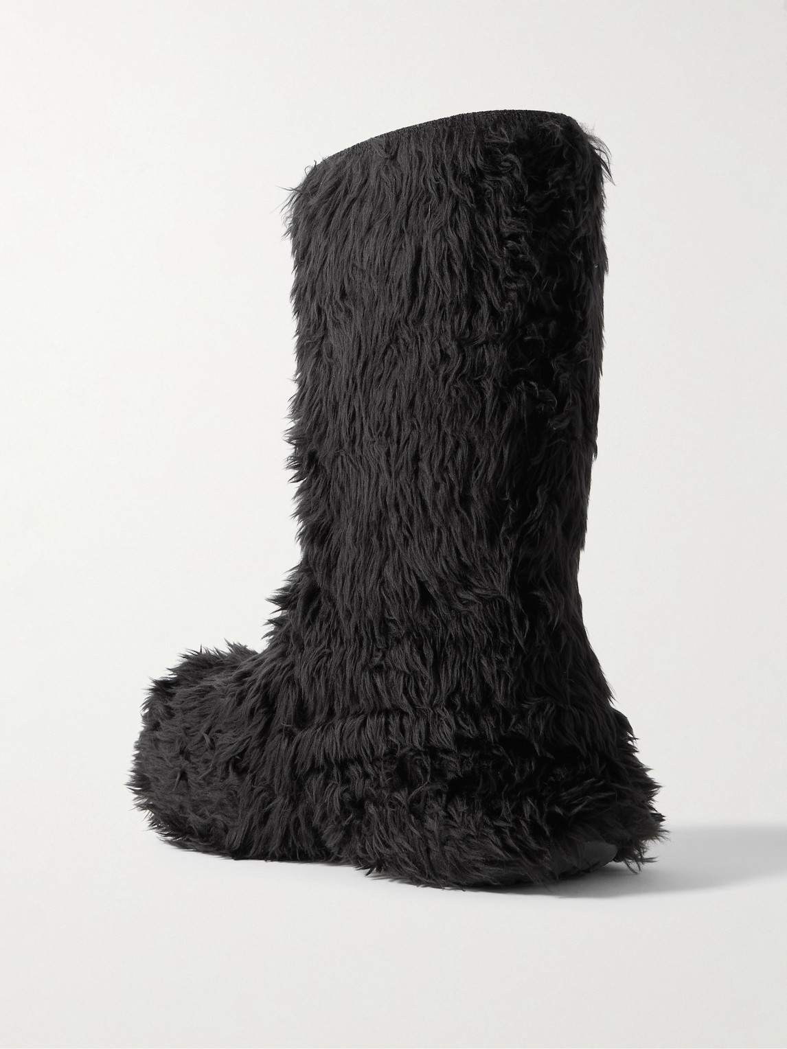Balenciaga Crocs Faux Fur And Rubber Platform Boots In Black