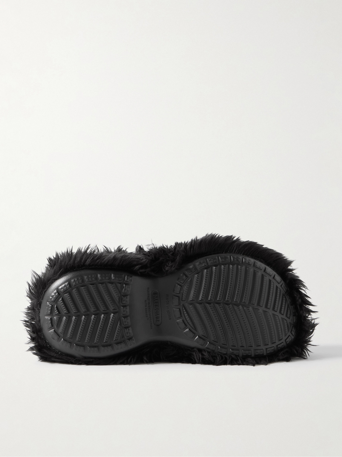 Balenciaga Crocs Faux Fur And Rubber Platform Boots In Black