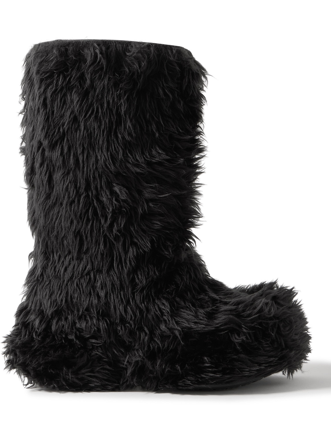 Balenciaga Crocs Faux Fur And Rubber Platform Boots In Black
