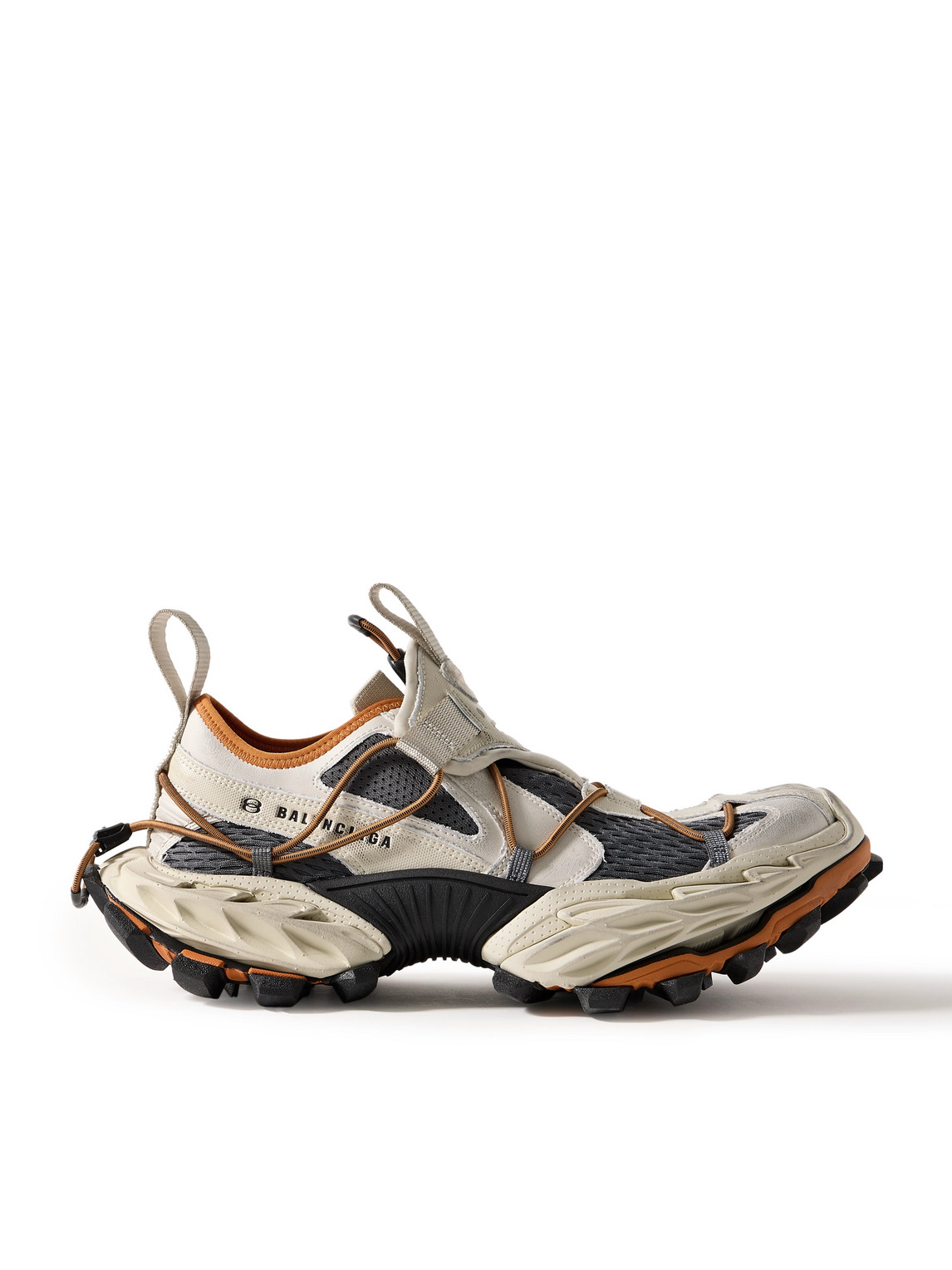 Balenciaga Multicolor Synthetic Leather And Mesh Hike Sneakers In Neutrals