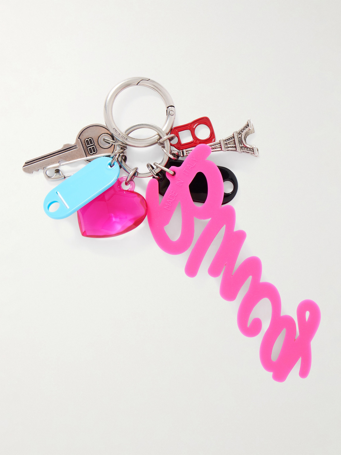 Balenciaga Hourglass Big Souvenirs Keyring In Pink