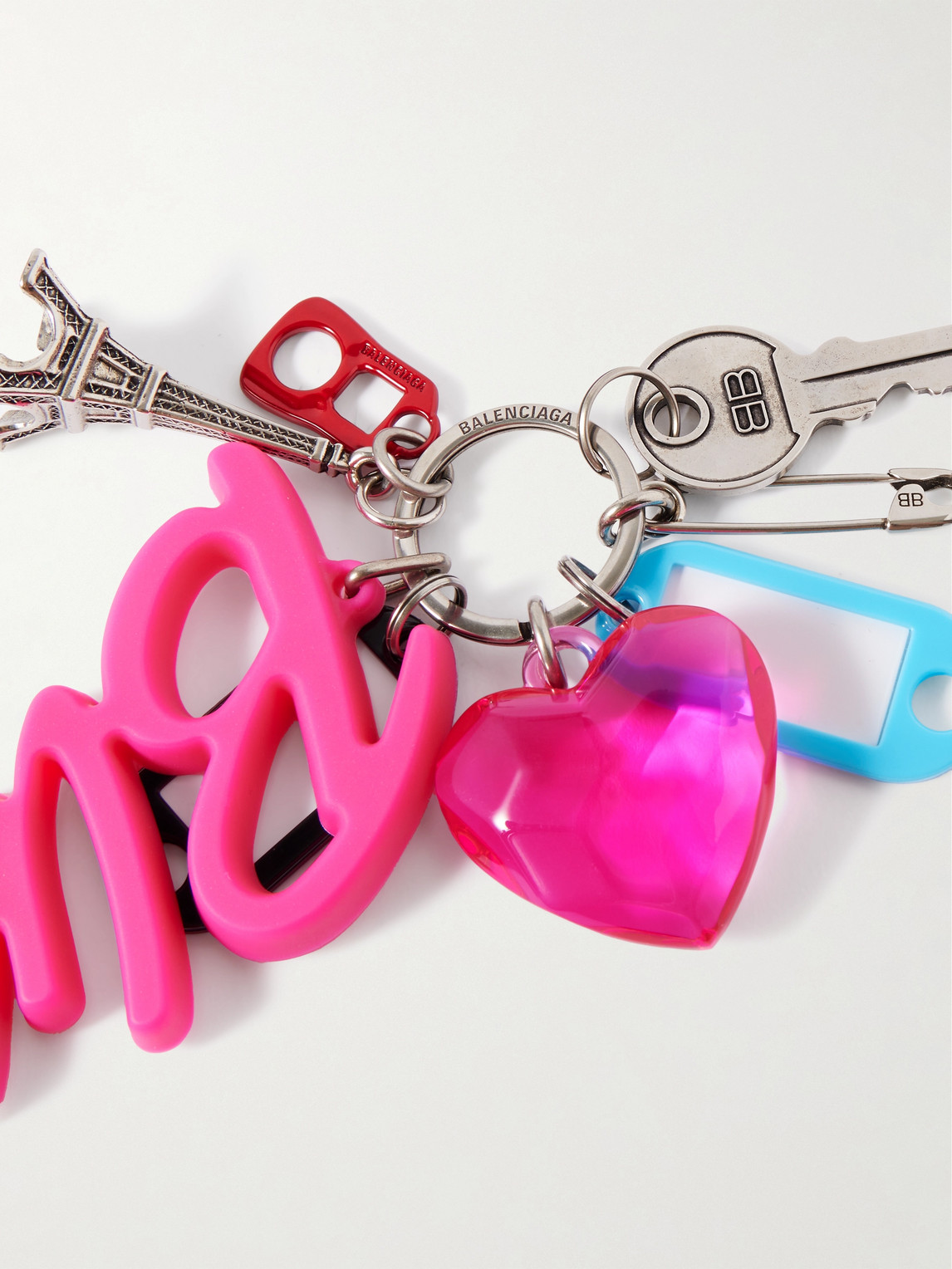 Balenciaga Hourglass Big Souvenirs Keyring In Pink