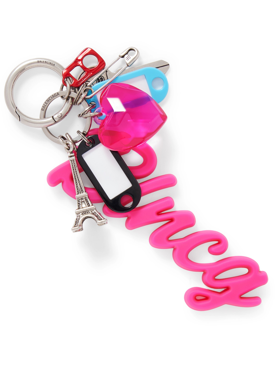 Balenciaga Hourglass Big Souvenirs Keyring In Pink