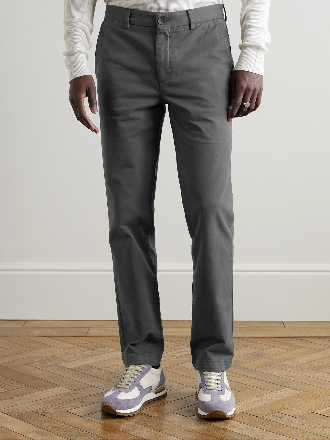 Mr P. - Samuel Straight-Leg Organic Cotton-Blend Twill Chinos