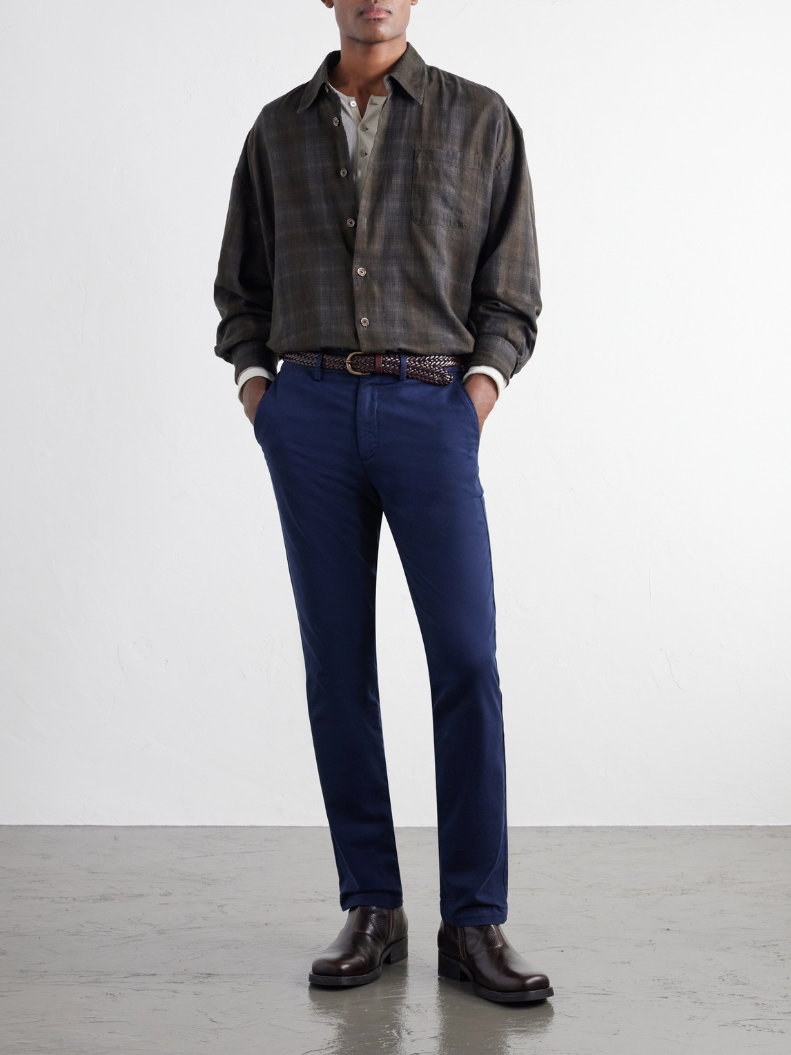 Mr P. - Samuel Straight-Leg Organic Cotton-Blend Twill Chinos