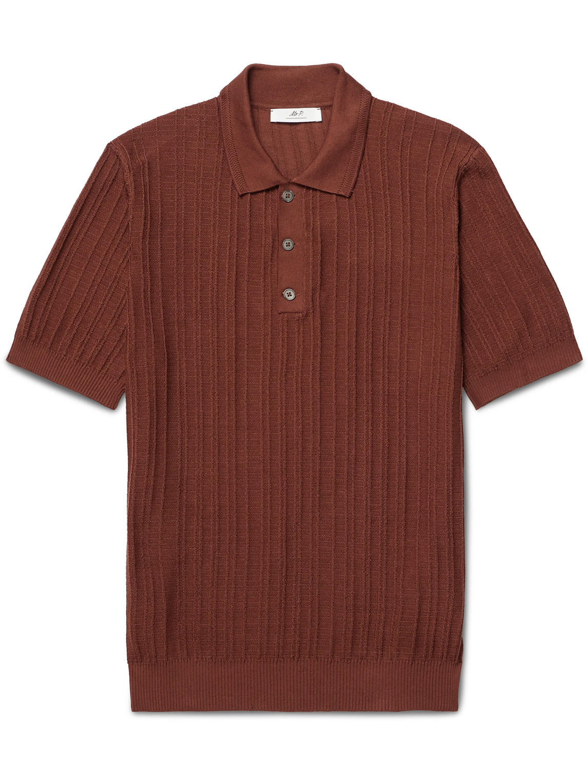 Waffle-Knit Cotton Golf Polo Shirt
