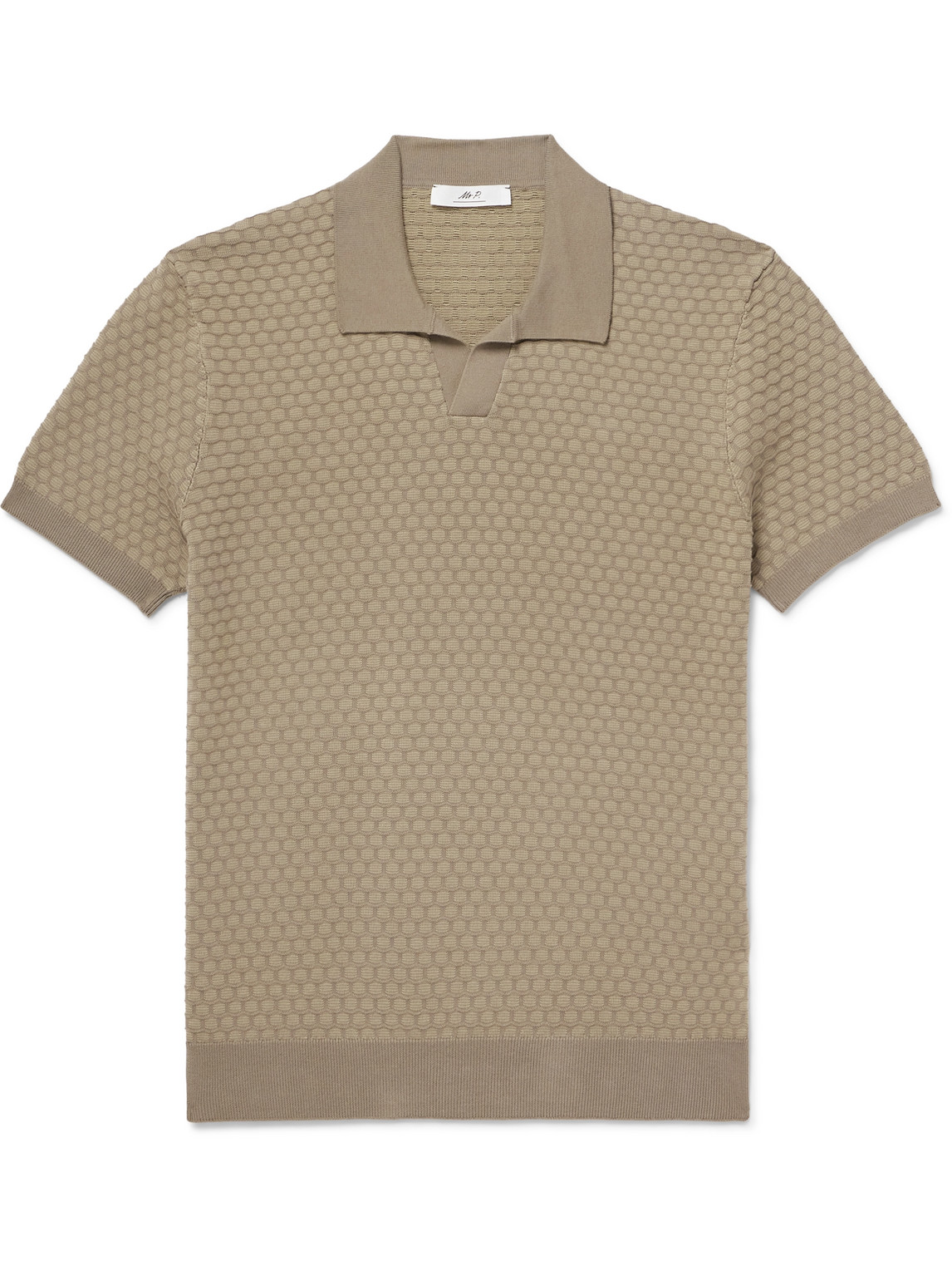 Honeycomb-Knit Cotton Polo Shirt