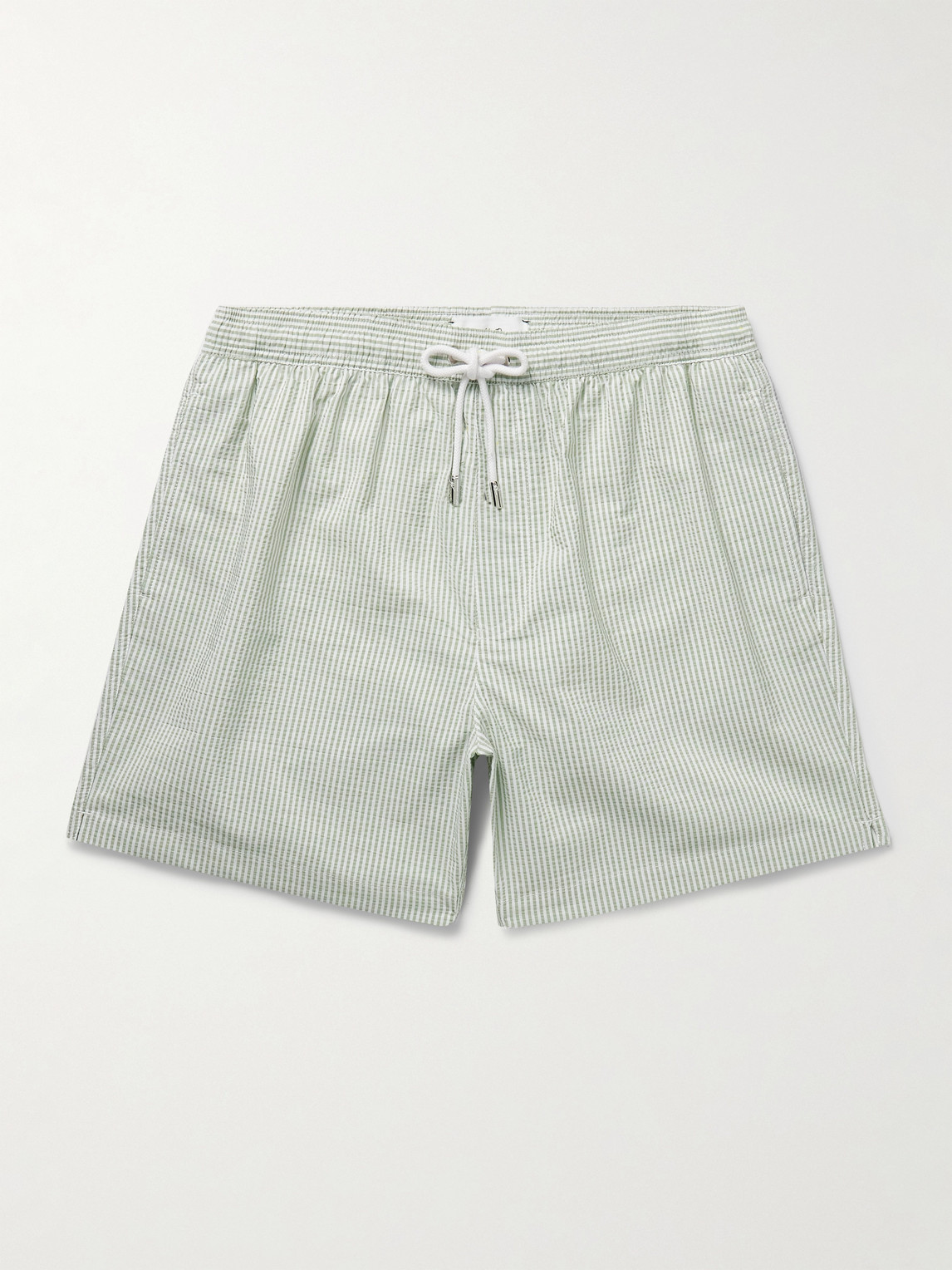 MR P. Straight-Leg Mid-Length Striped Seersucker Swim Shorts - Men