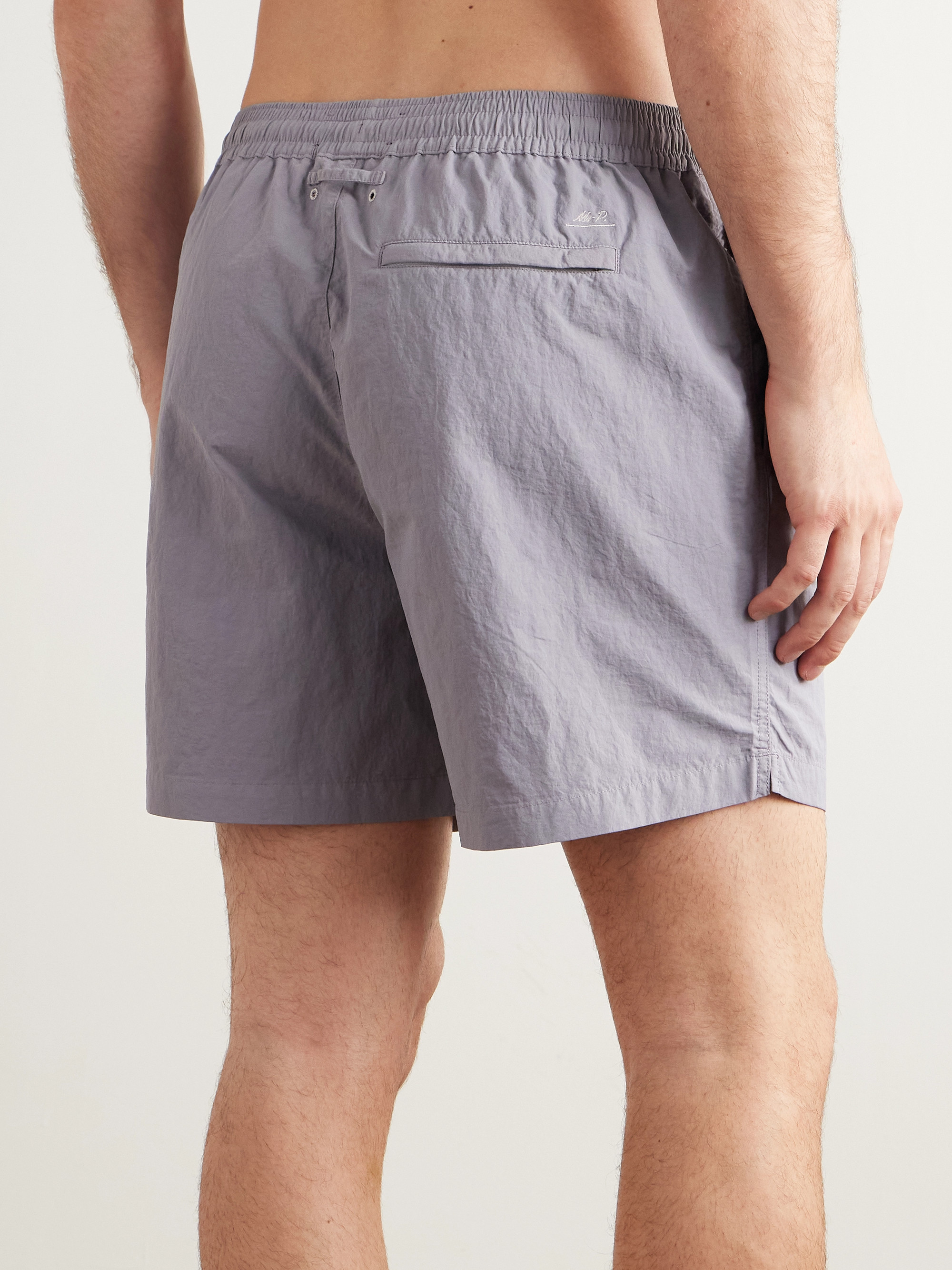 Straight-Leg Mid-Length Garment-Dyed Swim Shorts — Image 3