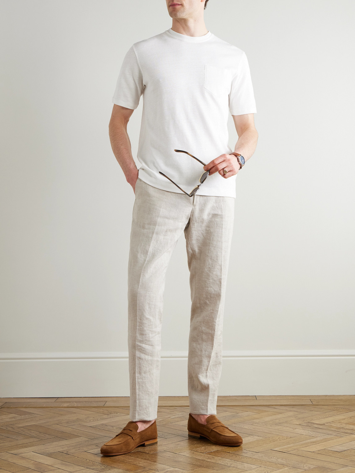 Mr P. - Linen And Organic Cotton-Blend T-Shirt