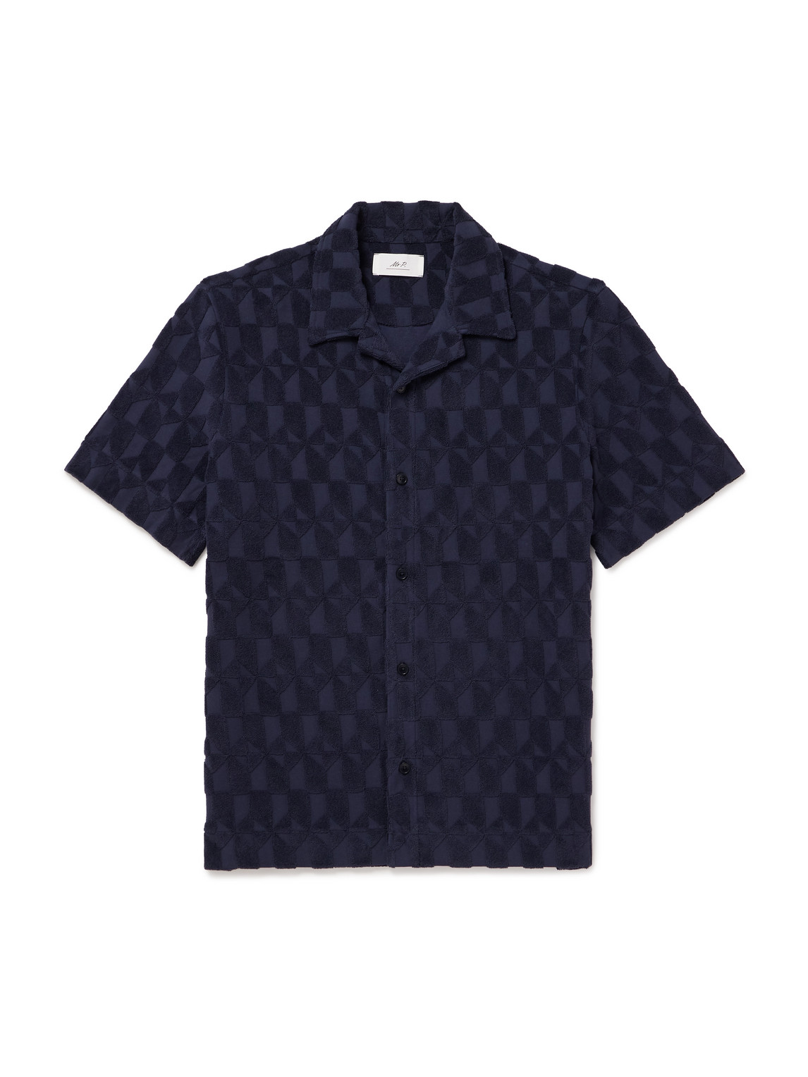 MR P. Camp-Collar Organic Cotton-Terry Jacquard Shirt - Men