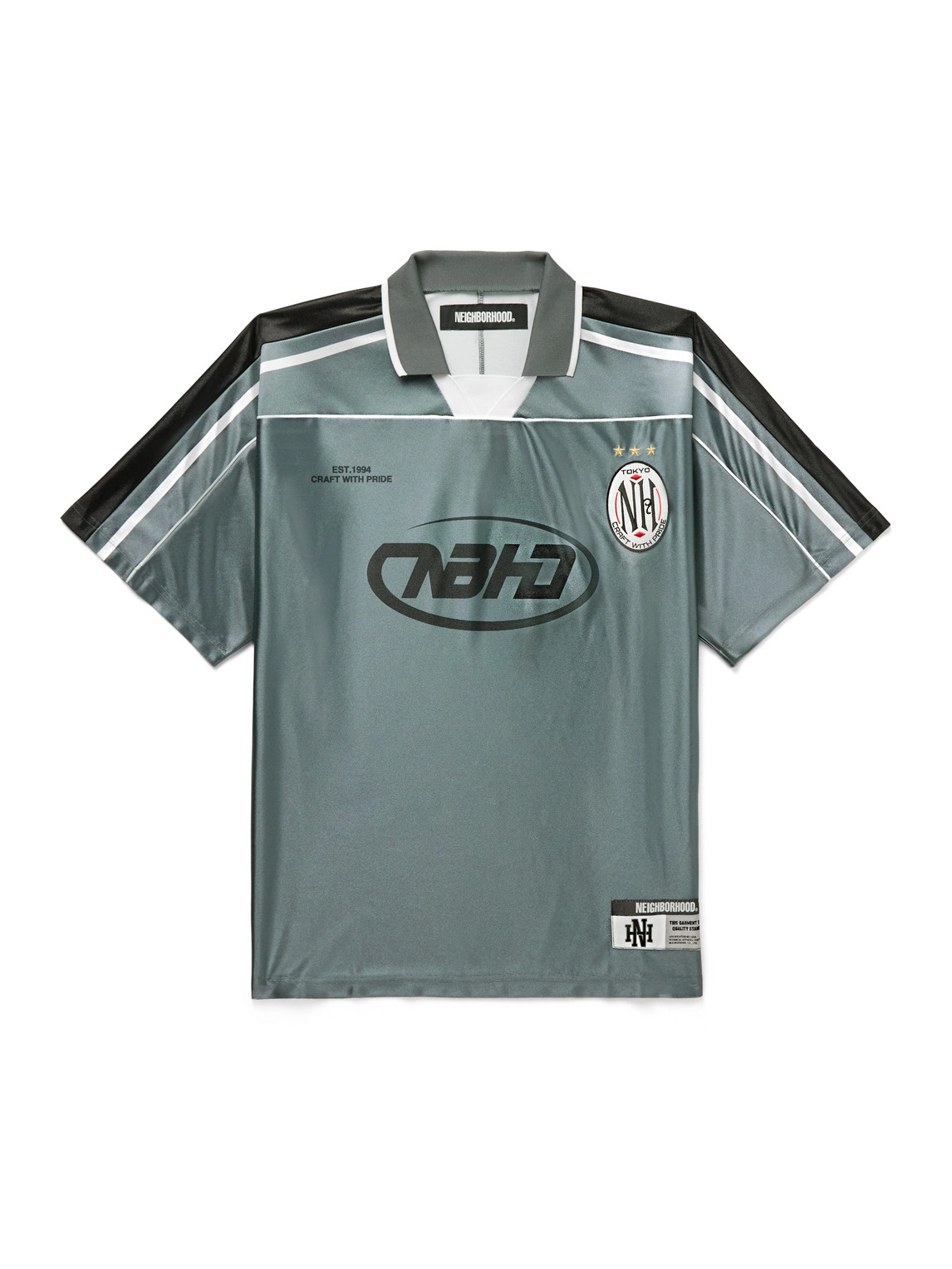 Game Appliquéd Logo-Print Striped Satin Polo Shirt