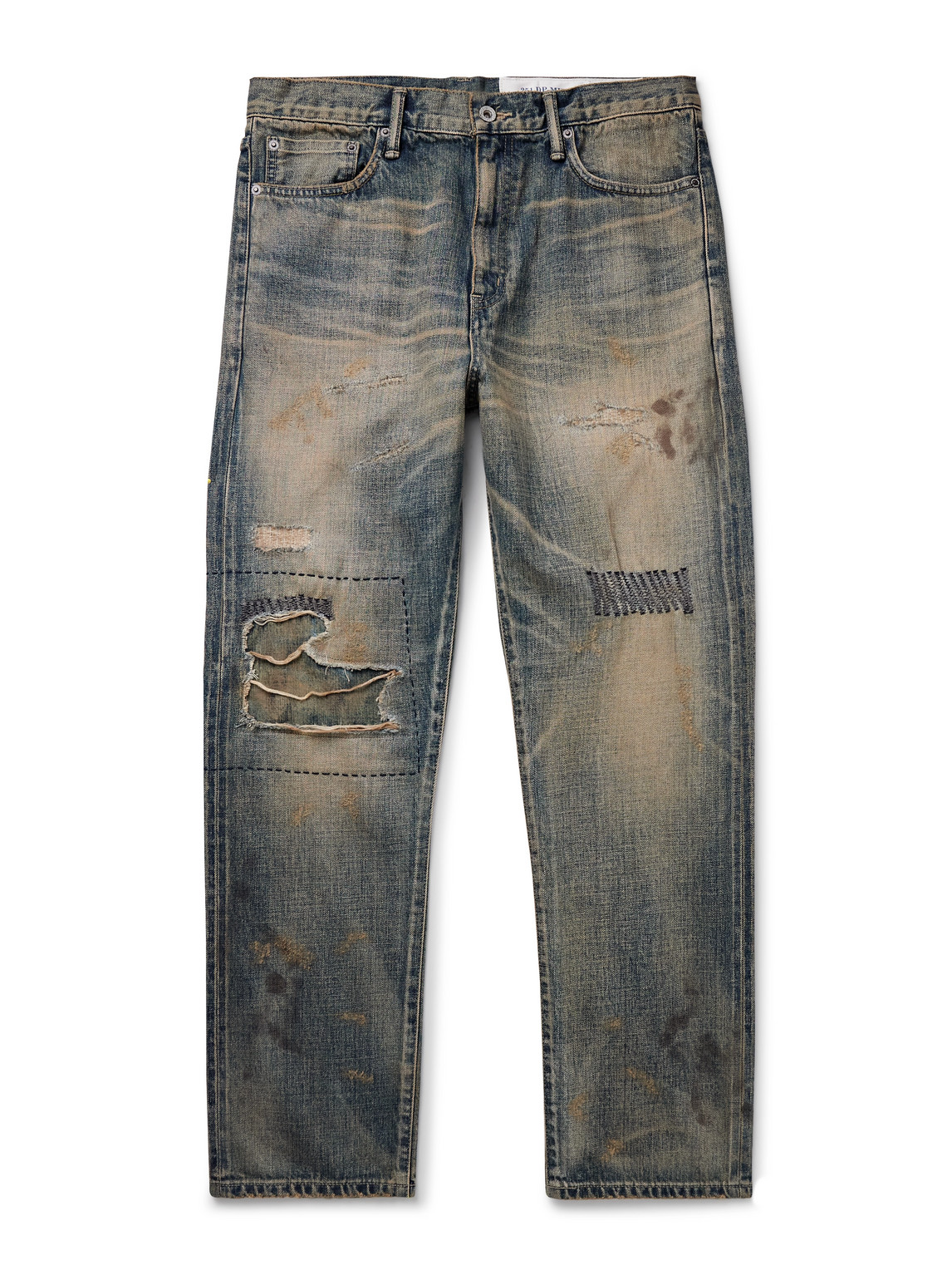 Neighborhood Savage Slim-fit Straight-leg Distressed Selvedge Jeans In Blue