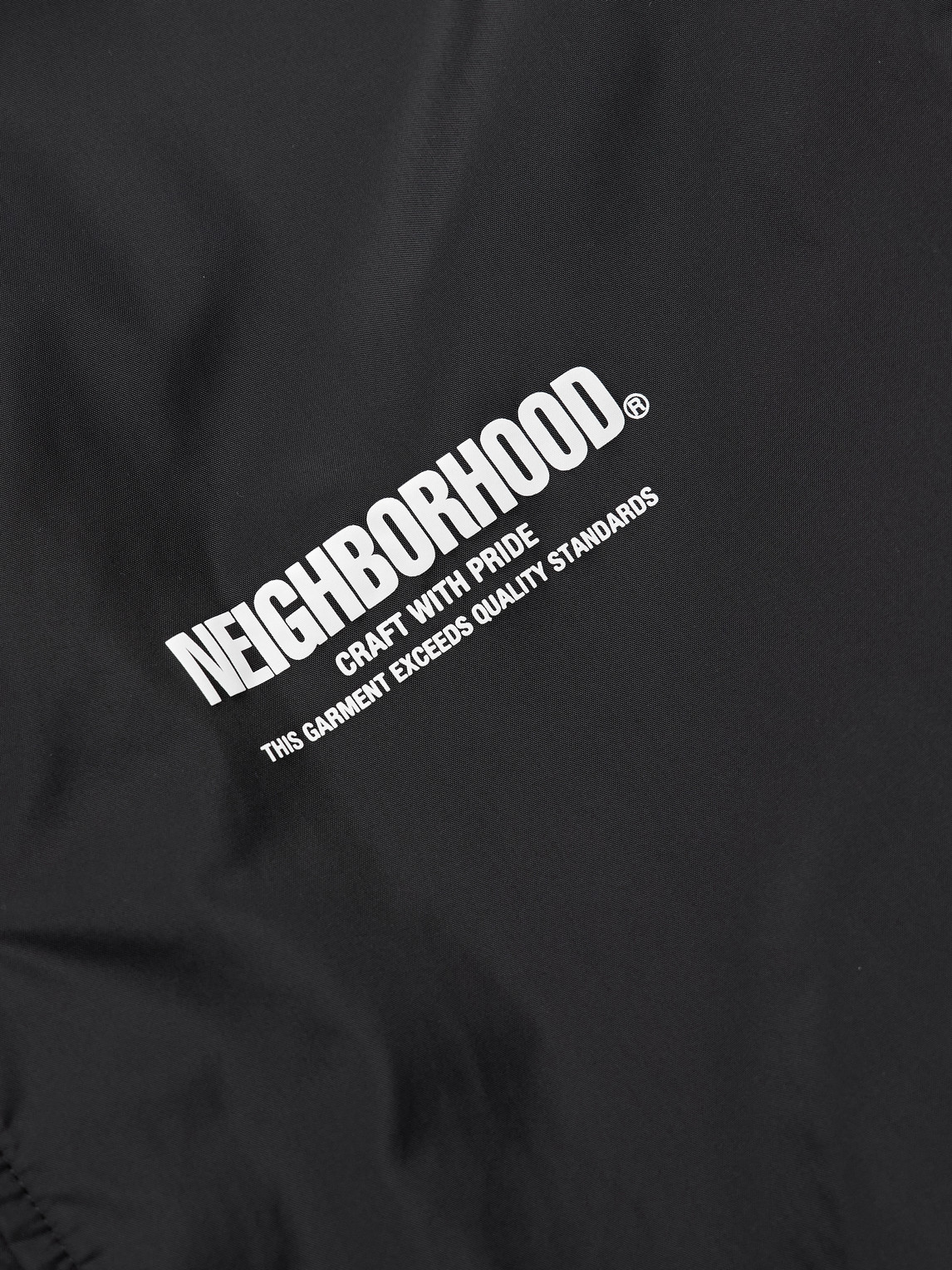 Shop Neighborhood Logo-print Shell Jacket In Black
