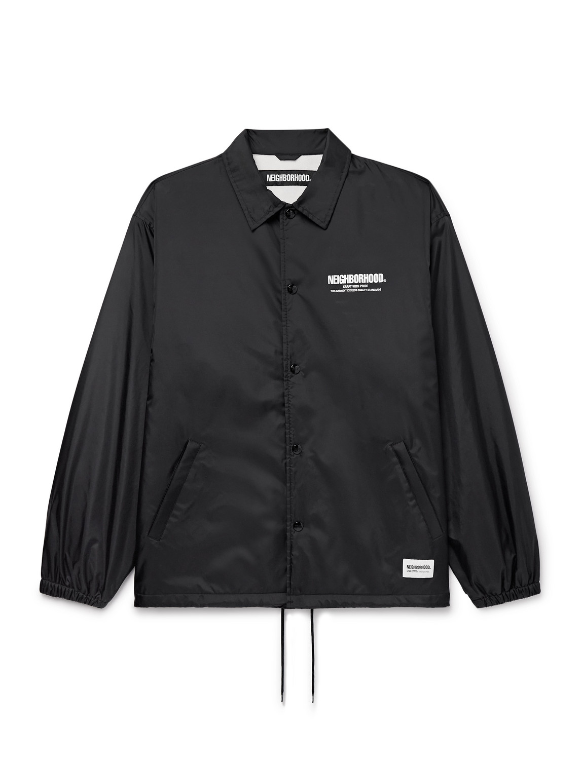 Shop Neighborhood Logo-print Shell Jacket In Black
