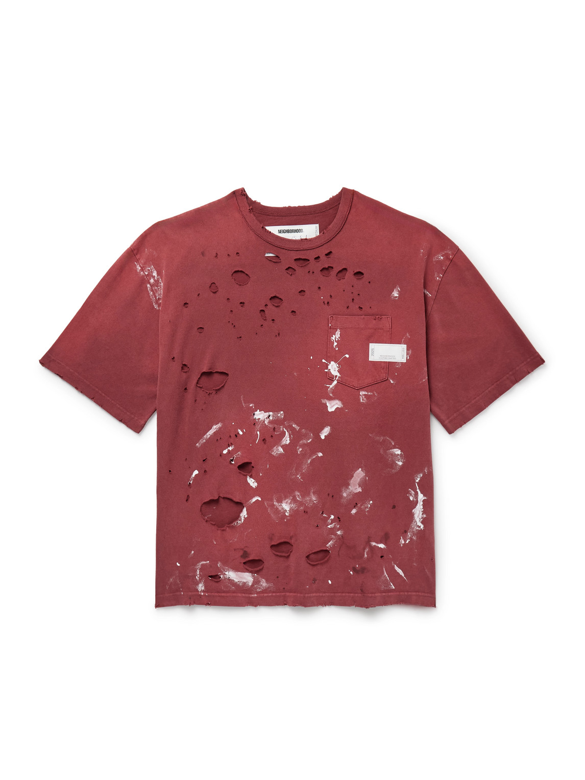 Savage Distressed Paint-Splattered Cotton-Jersey T-Shirt
