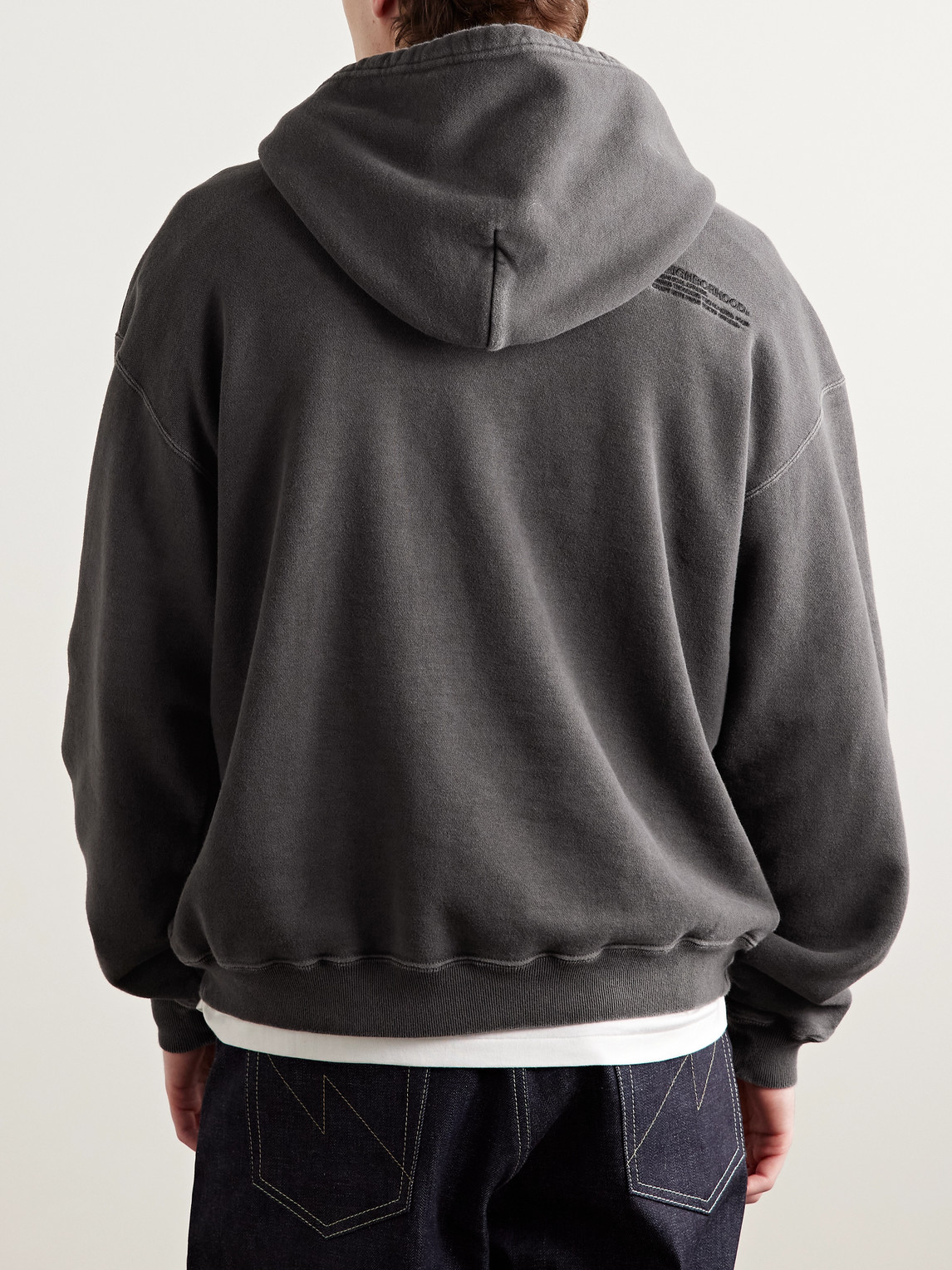 NEIGHBORHOOD PIGMENT-DYED LOGO-APPLIQUÉD COTTON-JERSEY HOODIE