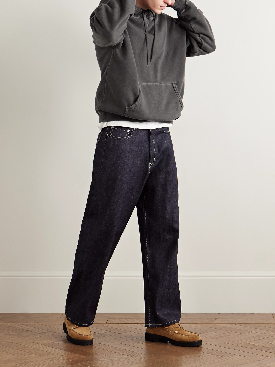 NEIGHBORHOOD PIGMENT-DYED LOGO-APPLIQUÉD COTTON-JERSEY HOODIE