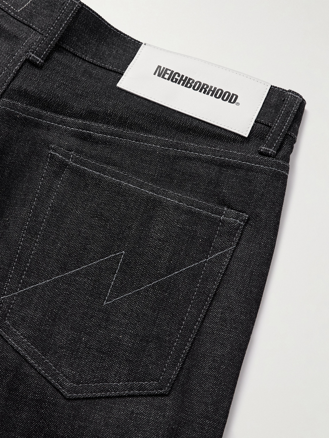 Shop Neighborhood Dp Straight-leg Selvedge Jeans In Black