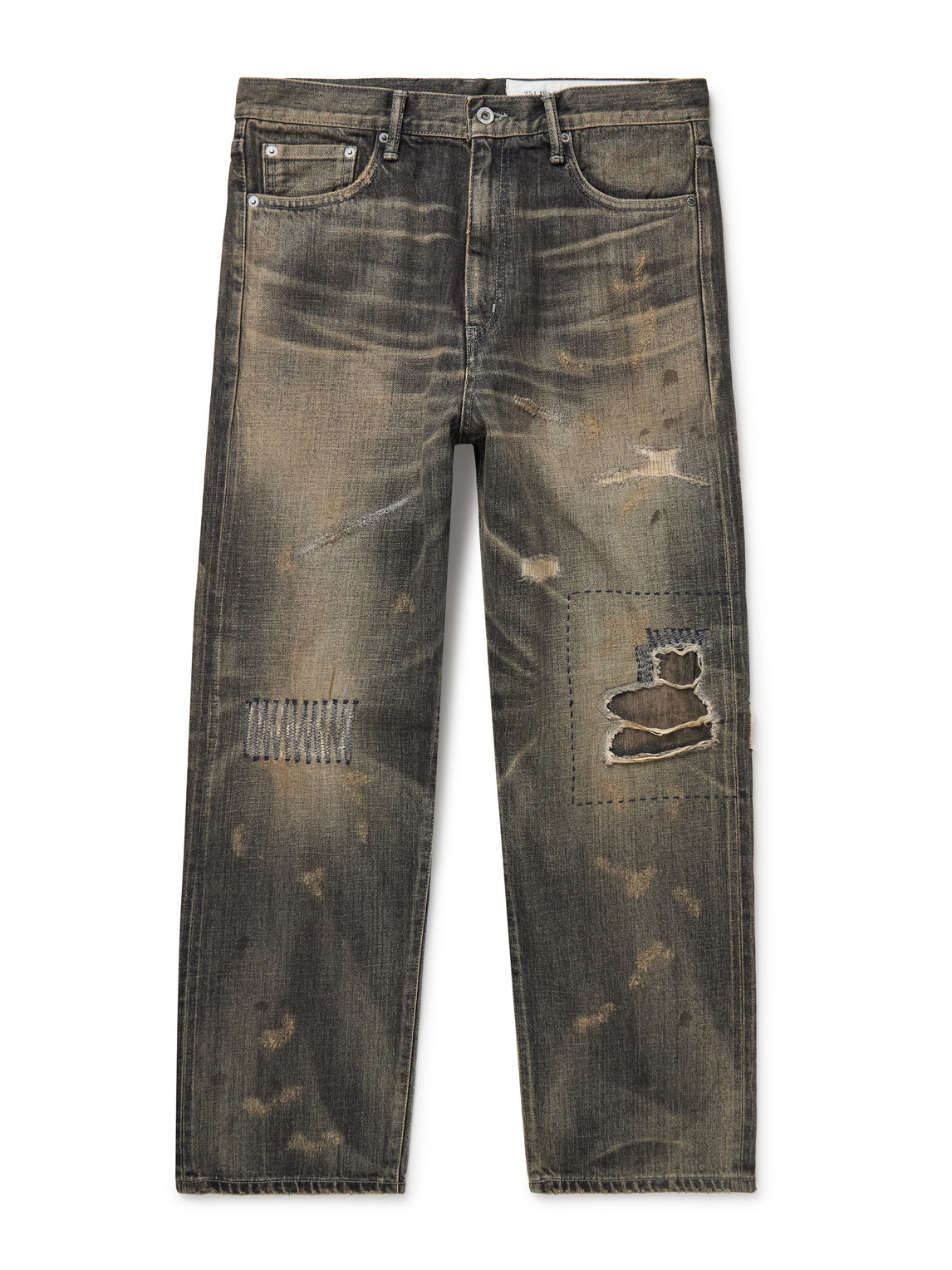 Savage Straight-Leg Distressed Jeans