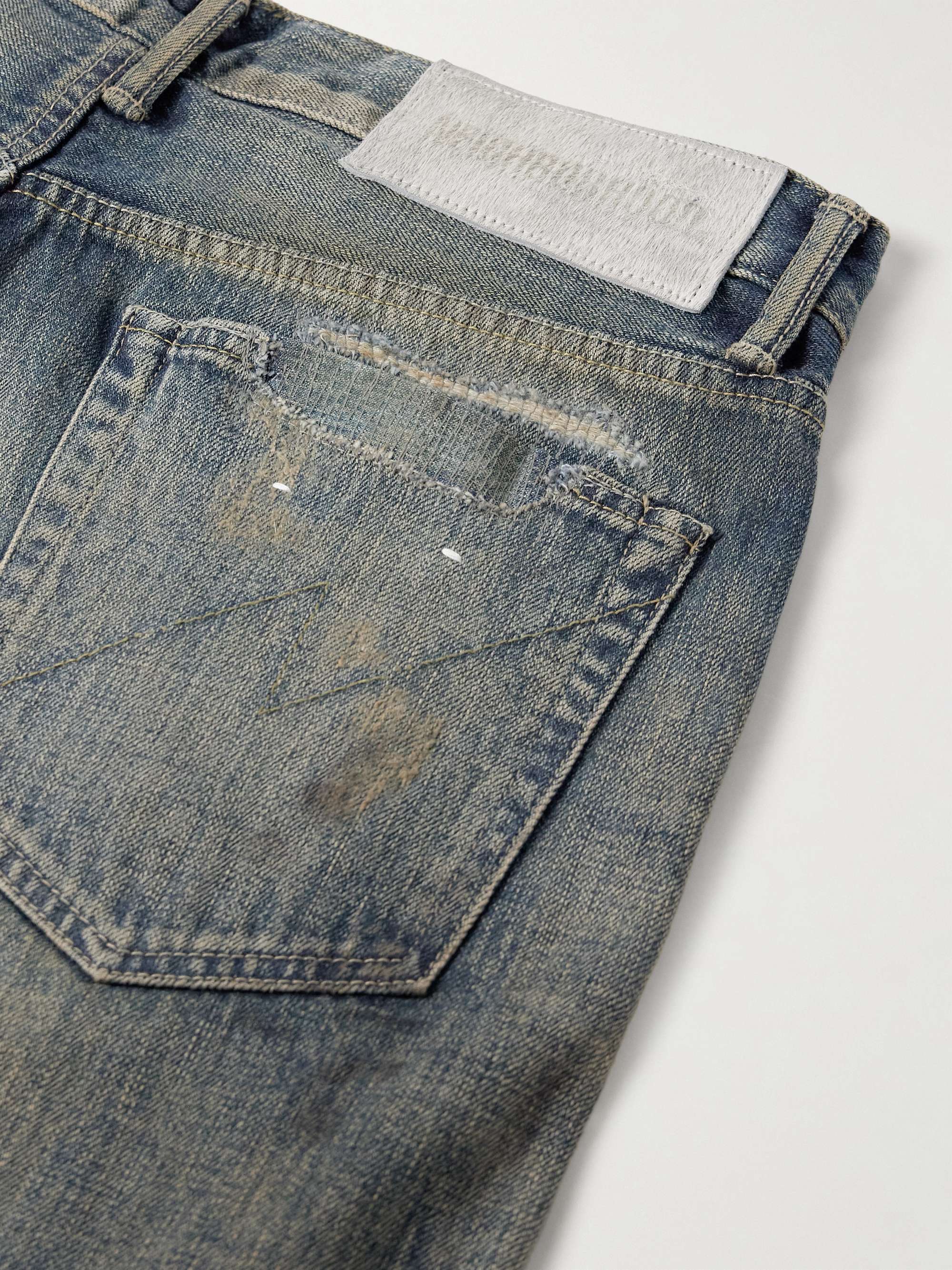 NEIGHBORHOOD Savage Wide-Leg Distressed Selvedge Jeans for