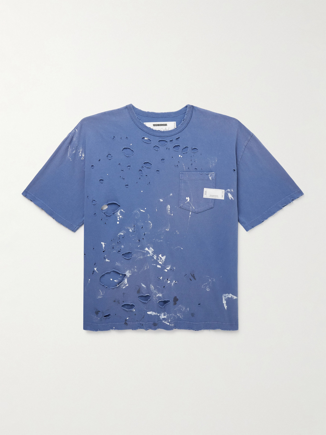 Savage Distressed Paint-Splattered Cotton-Jersey T-Shirt