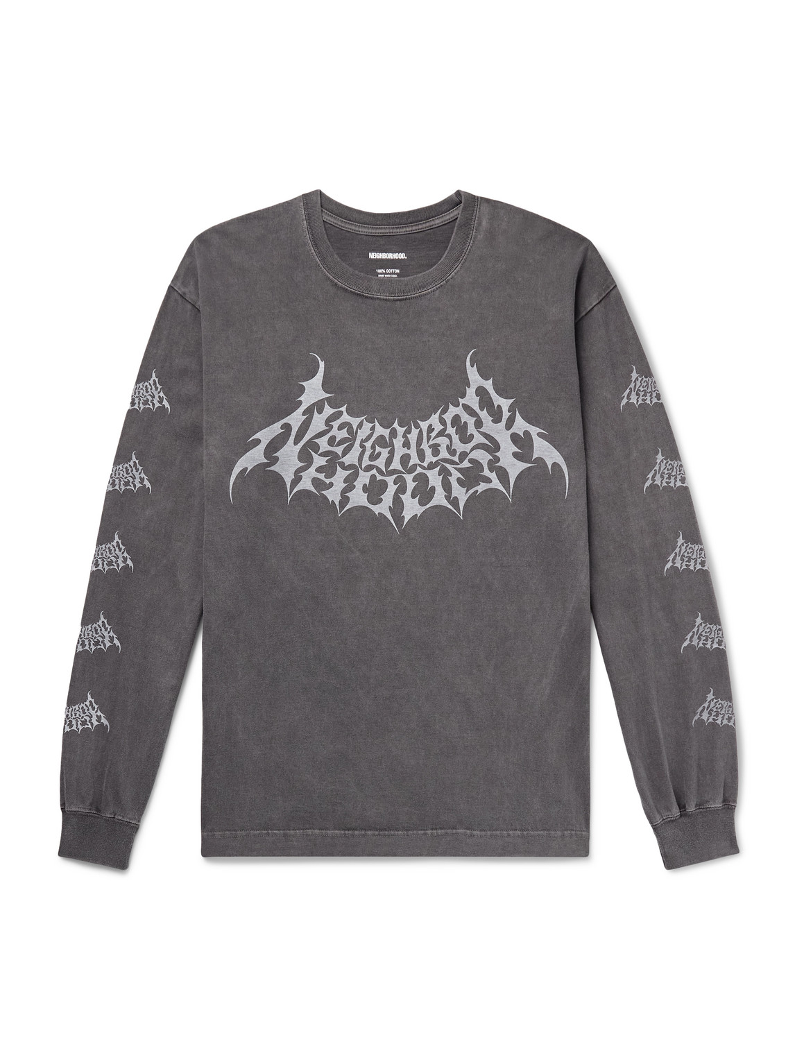 Neighborhood Logo-print Cotton-jersey T-shirt In Gray