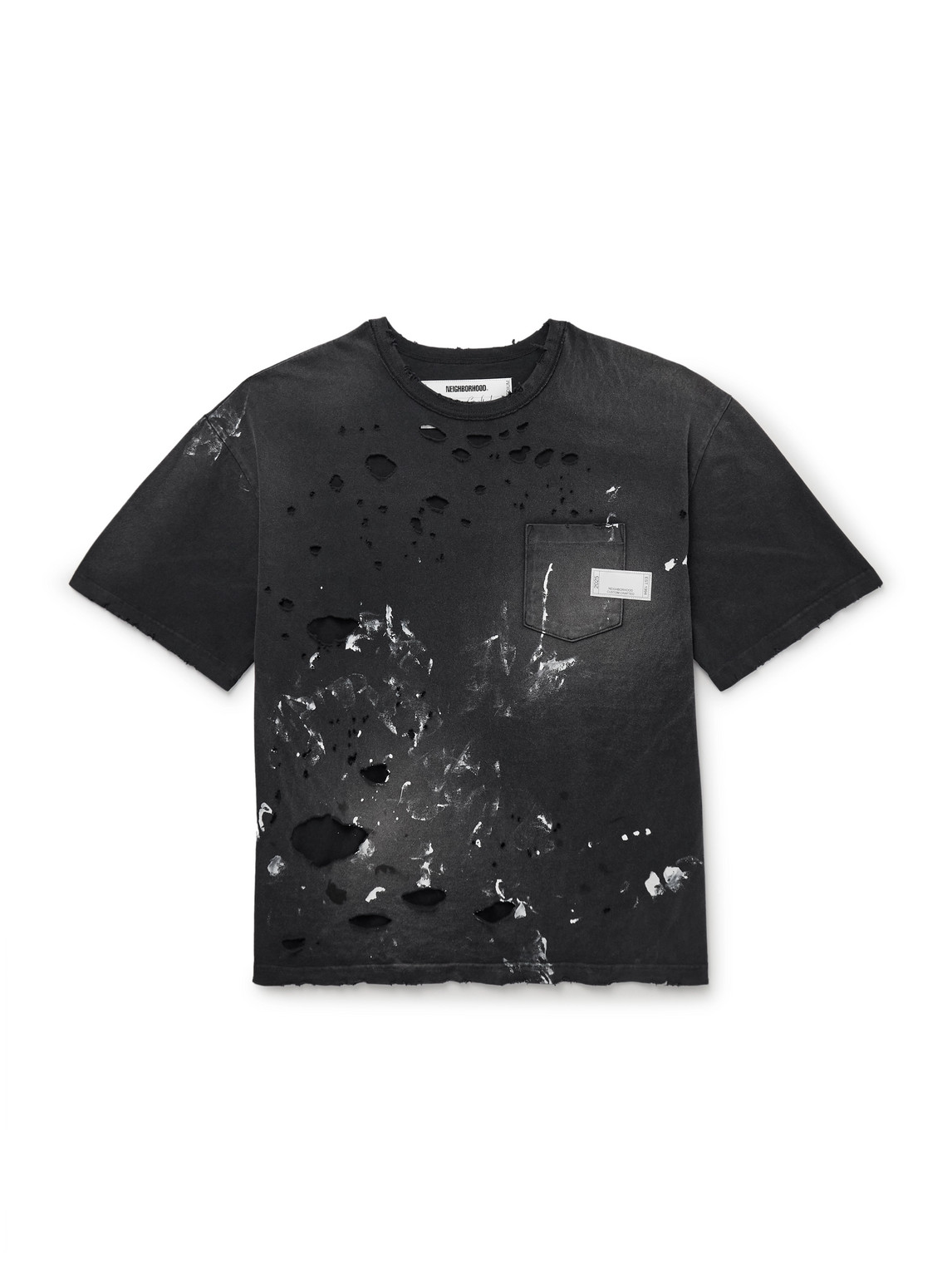 Savage Distressed Paint-Splattered Cotton-Jersey T-Shirt
