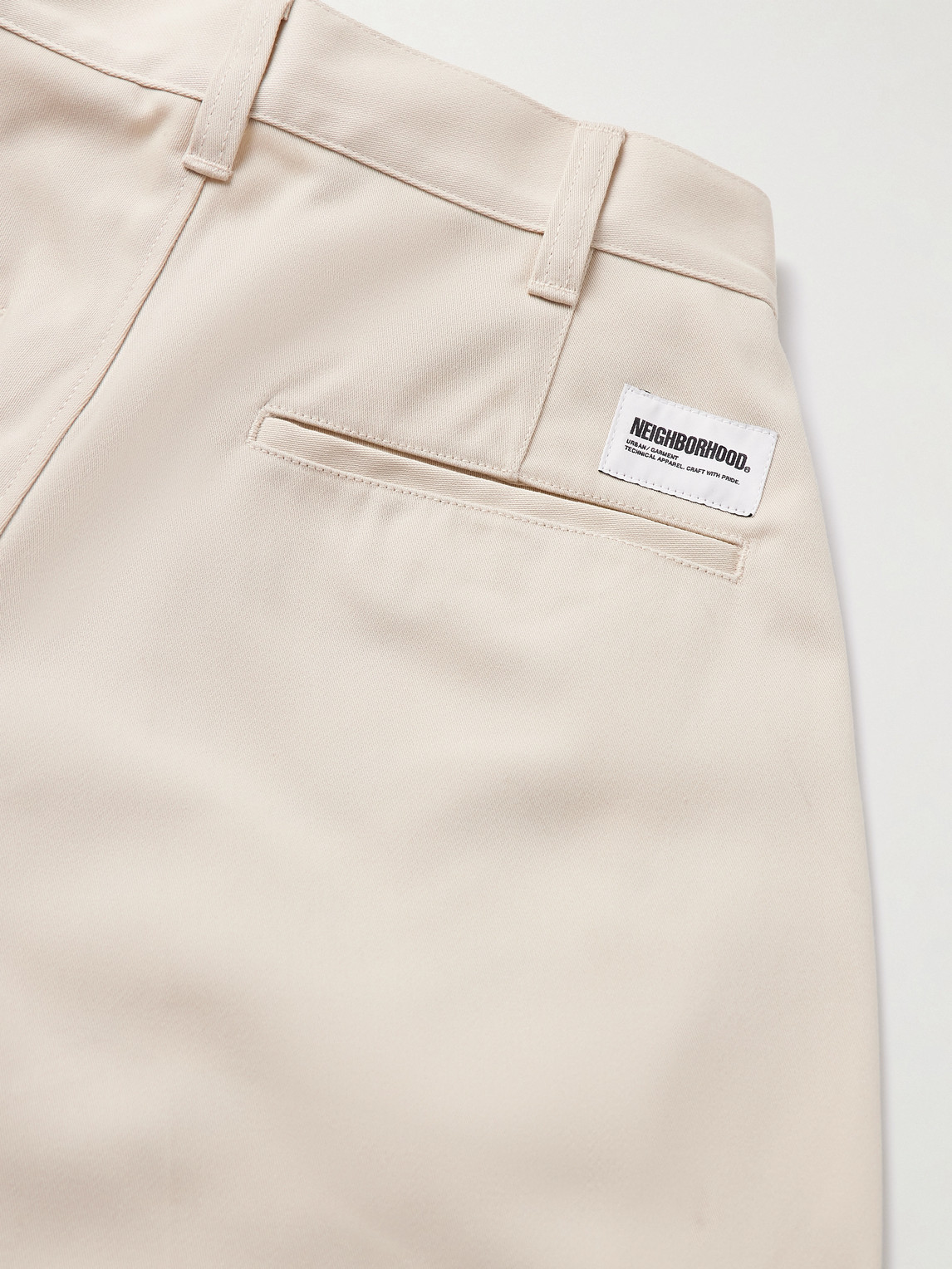 Shop Neighborhood Wp Straight-leg Cropped Twill Trousers In Neutrals