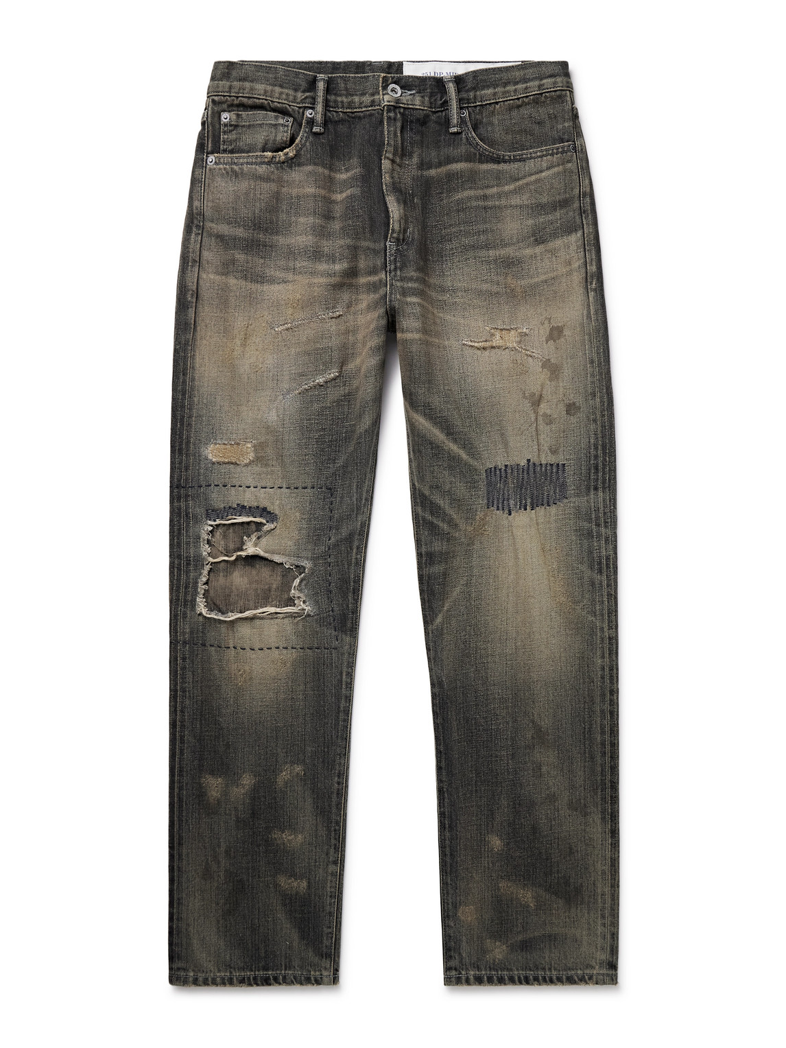 Neighborhood Savage Slim-fit Straight-leg Distressed Selvedge Jeans In Black