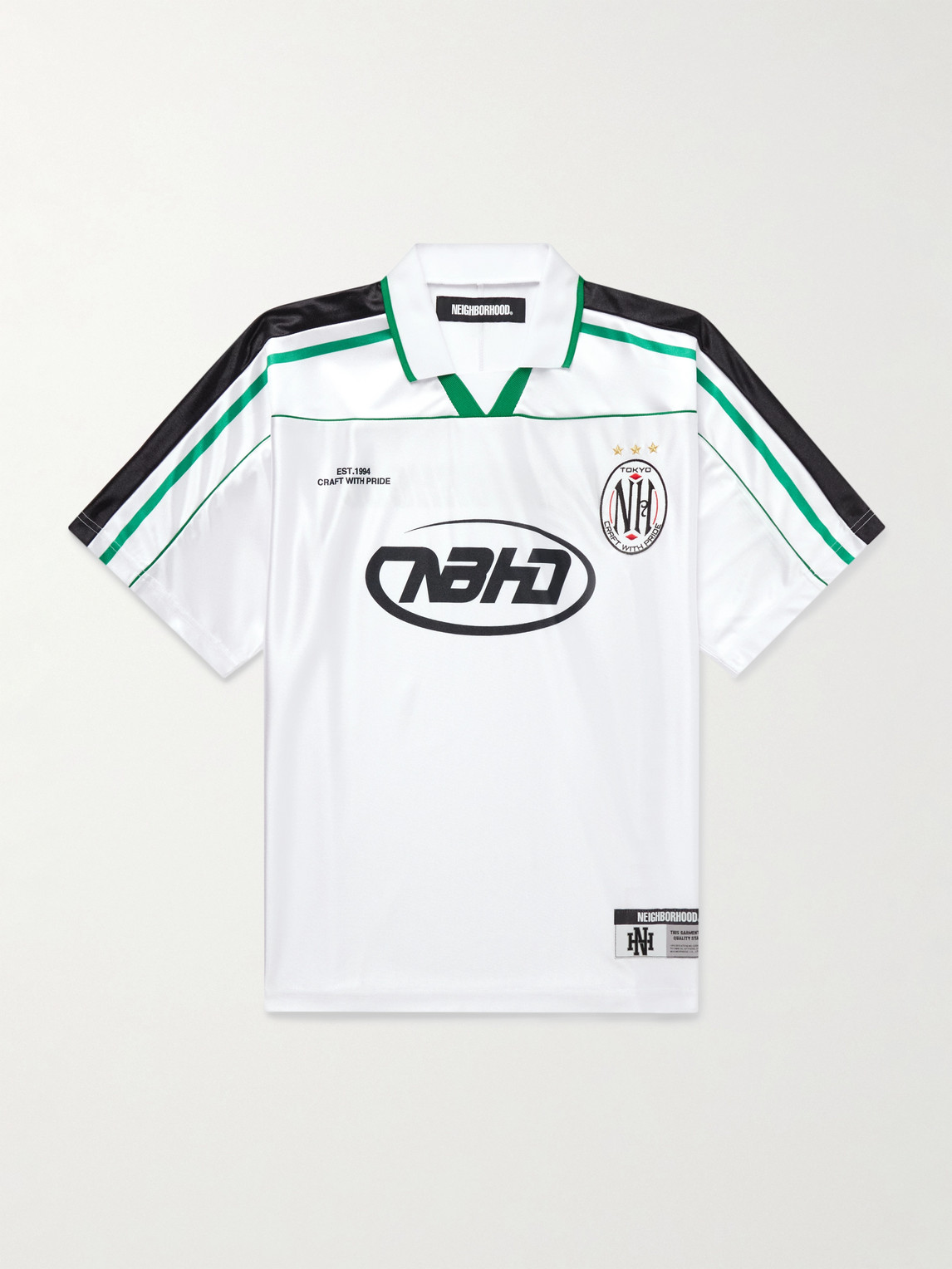 Game Appliquéd Logo-Print Striped Satin Polo Shirt