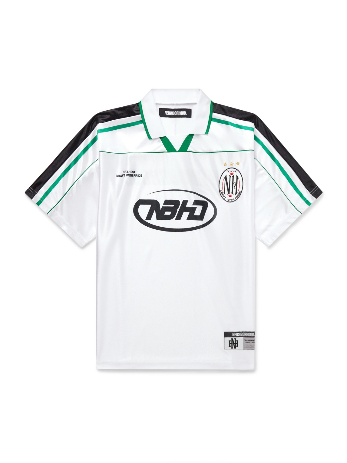 Game Appliquéd Logo-Print Striped Satin Polo Shirt