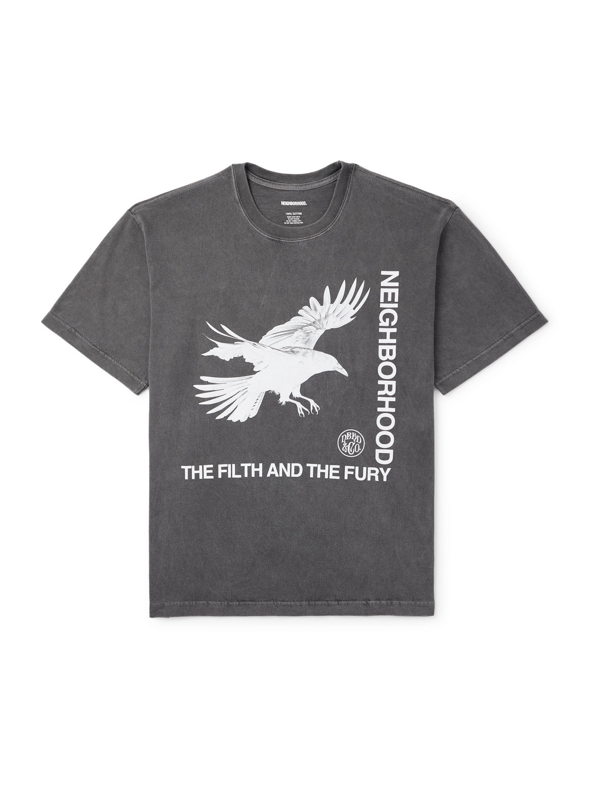 Neighborhood Garment-dyed Printed Cotton-jersey T-shirt