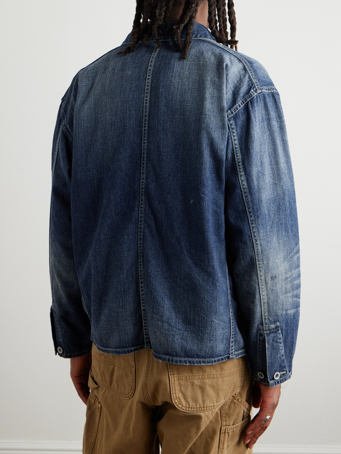 Shop Neighborhood Logo-appliquéd Denim Overshirt