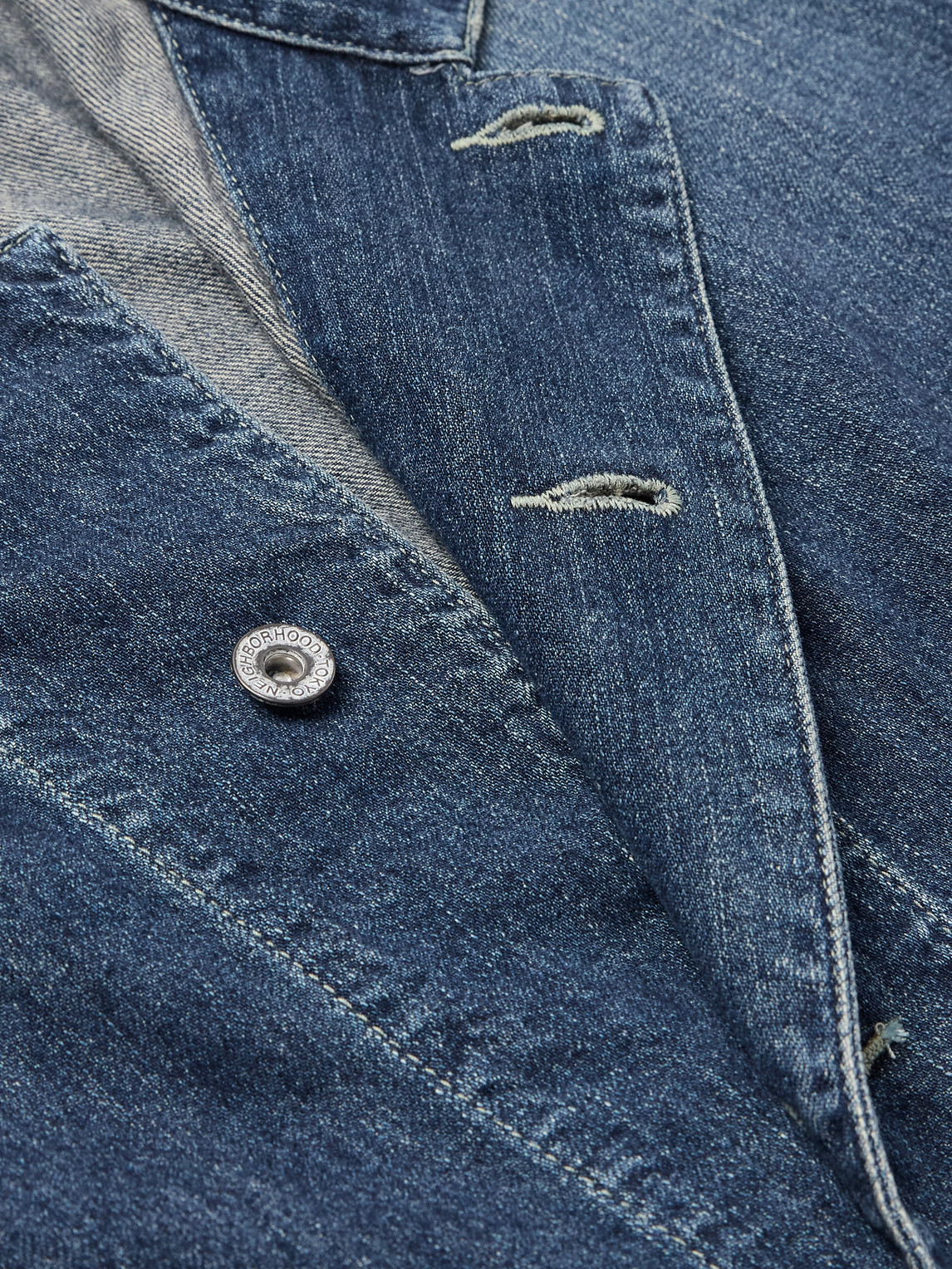 Shop Neighborhood Logo-appliquéd Denim Overshirt