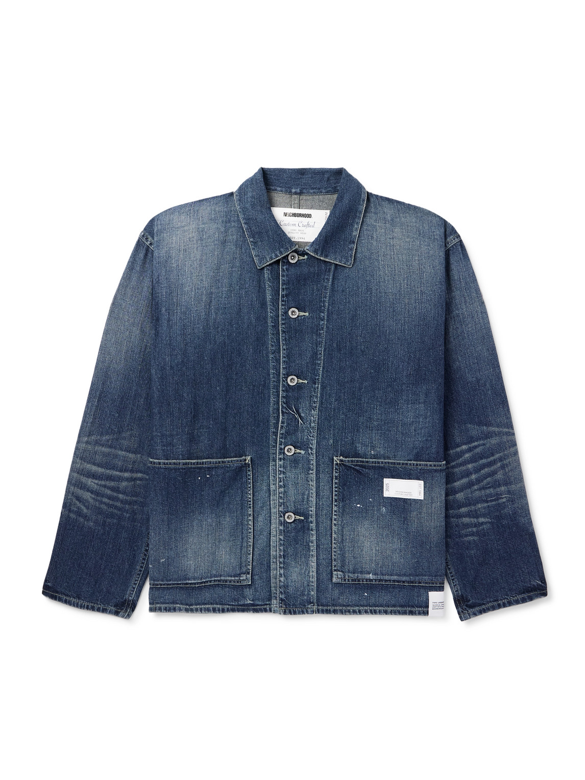 Neighborhood Logo-appliquéd Denim Overshirt