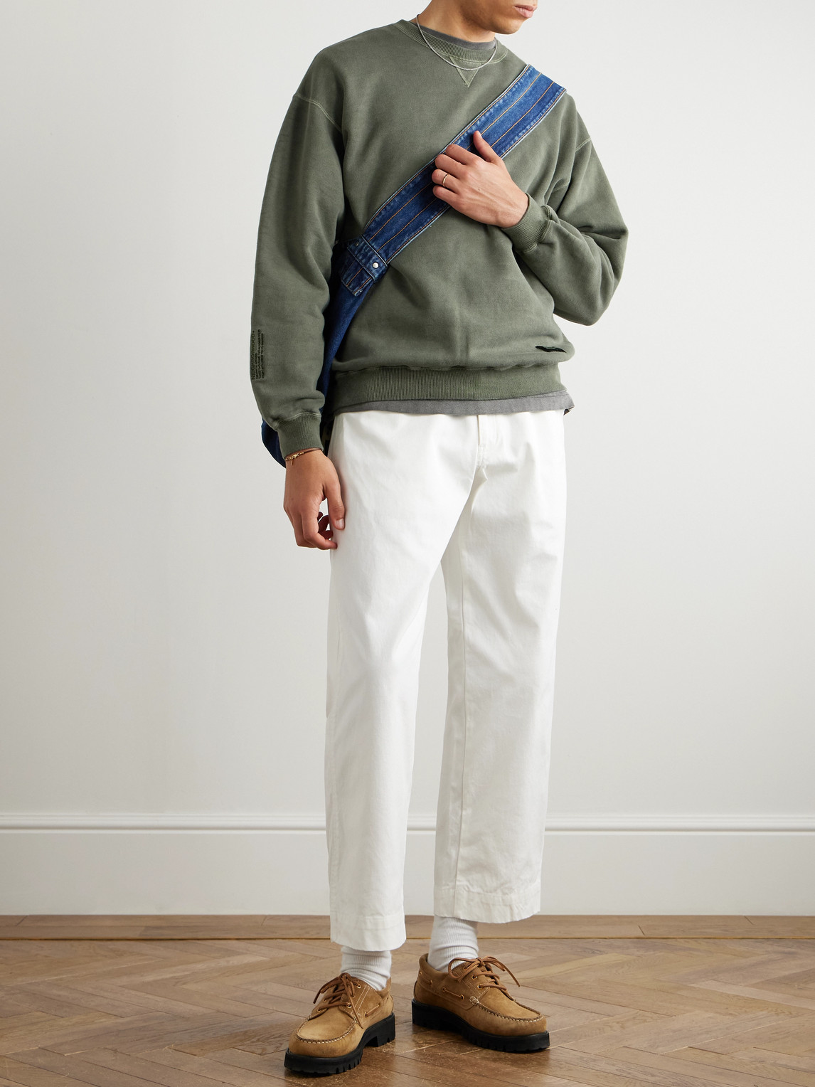 NEIGHBORHOOD LOGO-EMBROIDERED APPLIQUÉD COTTON-JERSEY SWEATSHIRT 