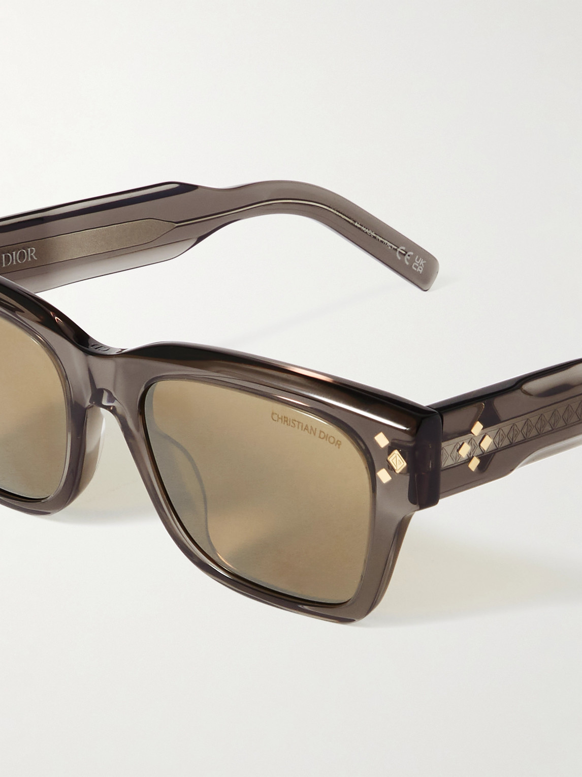 Dior Cd Diamond S2i D-frame Acetate And Silver-tone Sunglasses In Gray