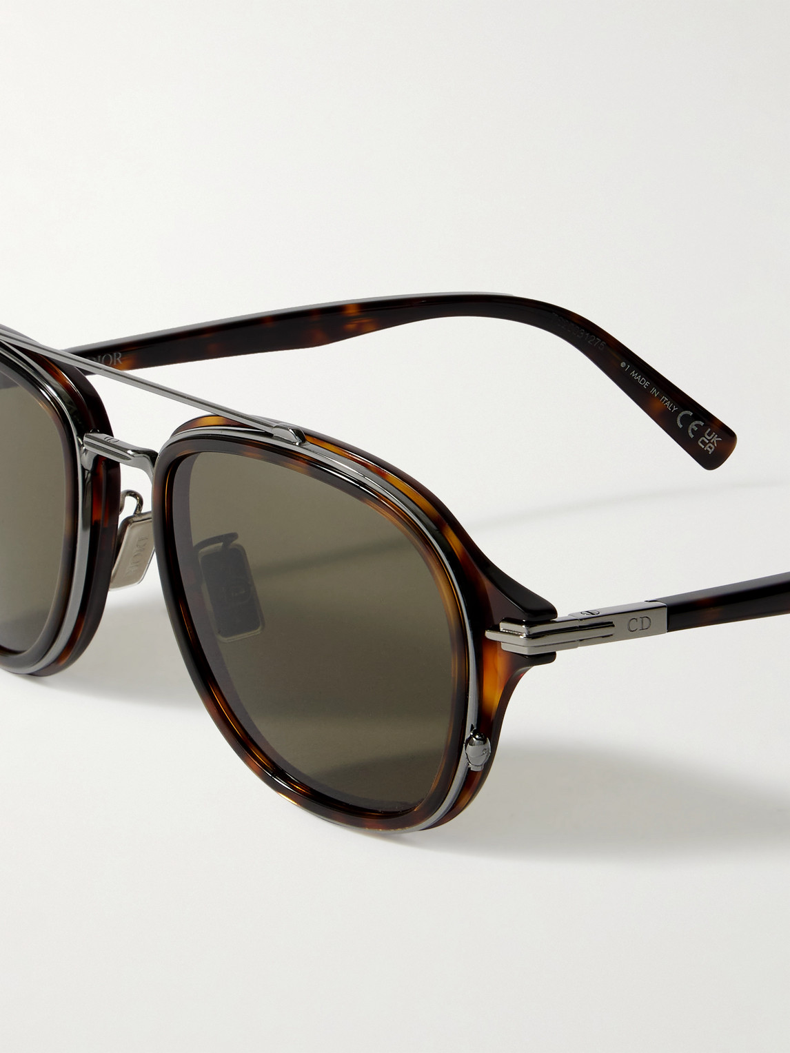 Dior Blacksuit A4u Aviator-style Tortoiseshell Acetate And Silver-tone Sunglasses In Tortoiseshell