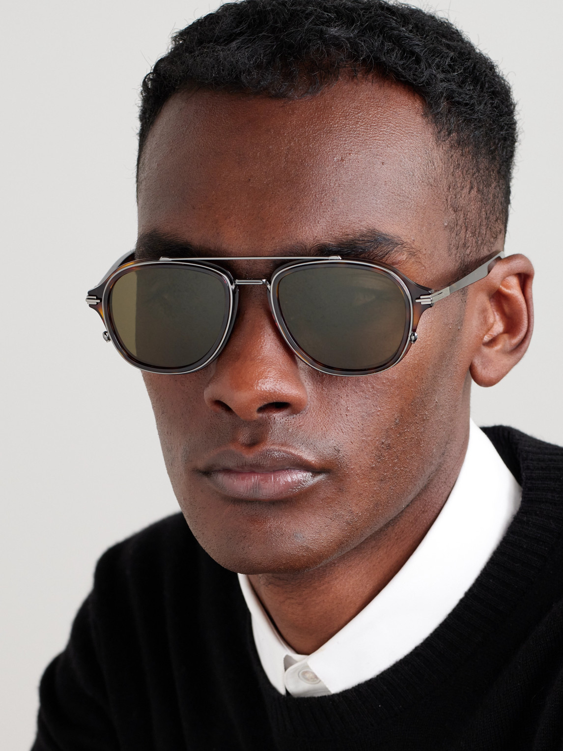 Dior Blacksuit A4u Aviator-style Tortoiseshell Acetate And Silver-tone Sunglasses In Tortoiseshell
