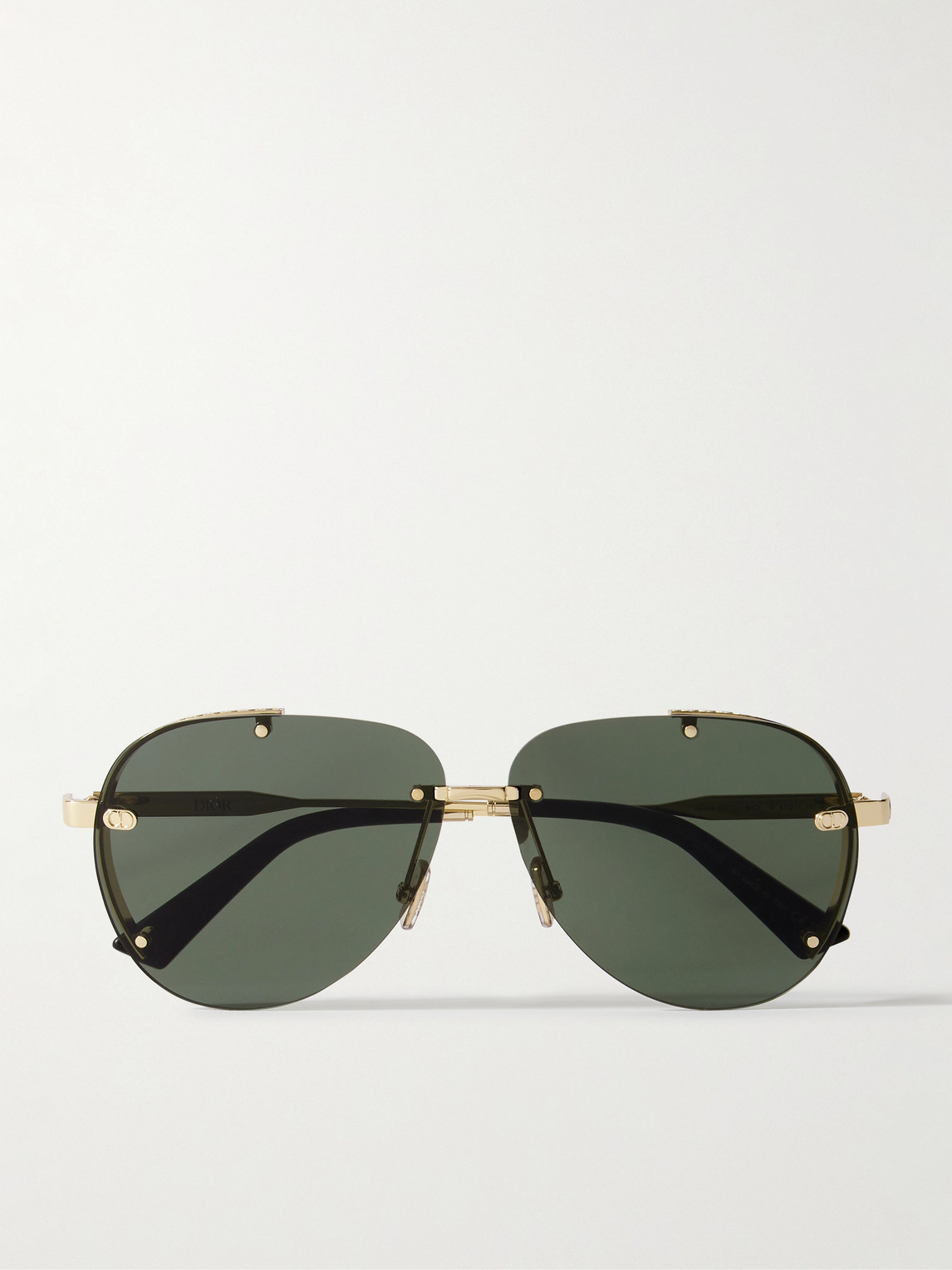 DIOR Eyewear NeoDior A1U Aviator-Style Guilloché Gold-Tone Sunglasses - Men