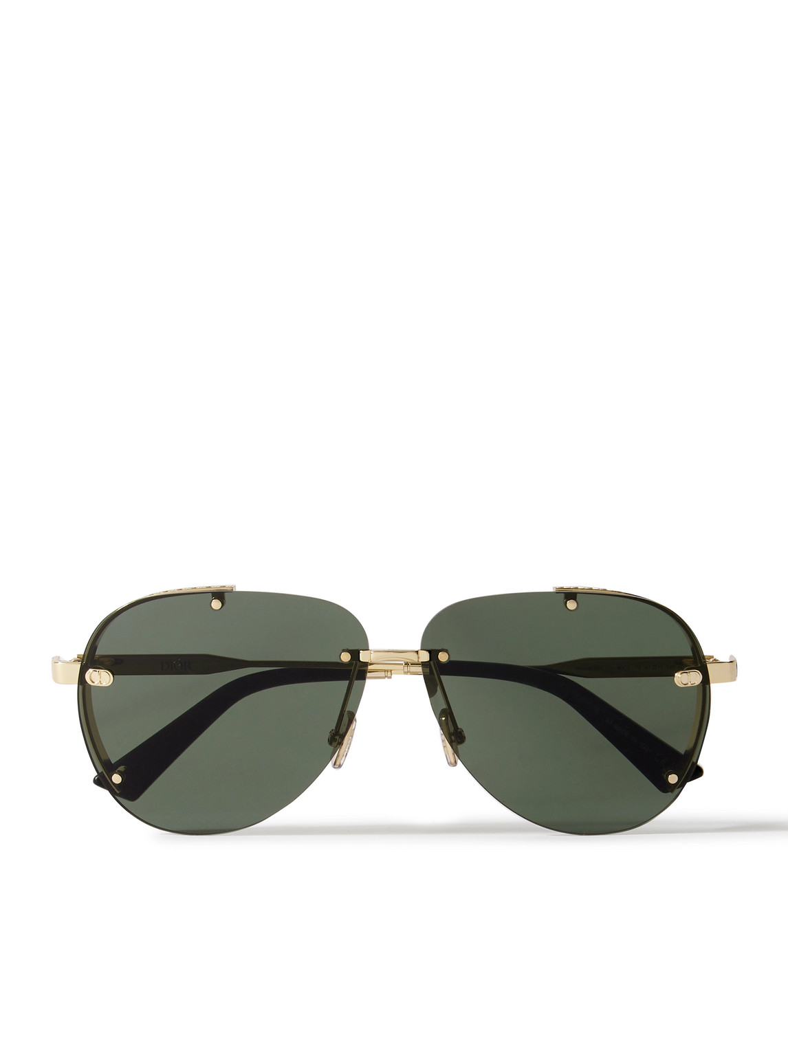 Dior Neo A1u Aviator-style Guilloché Gold-tone Sunglasses