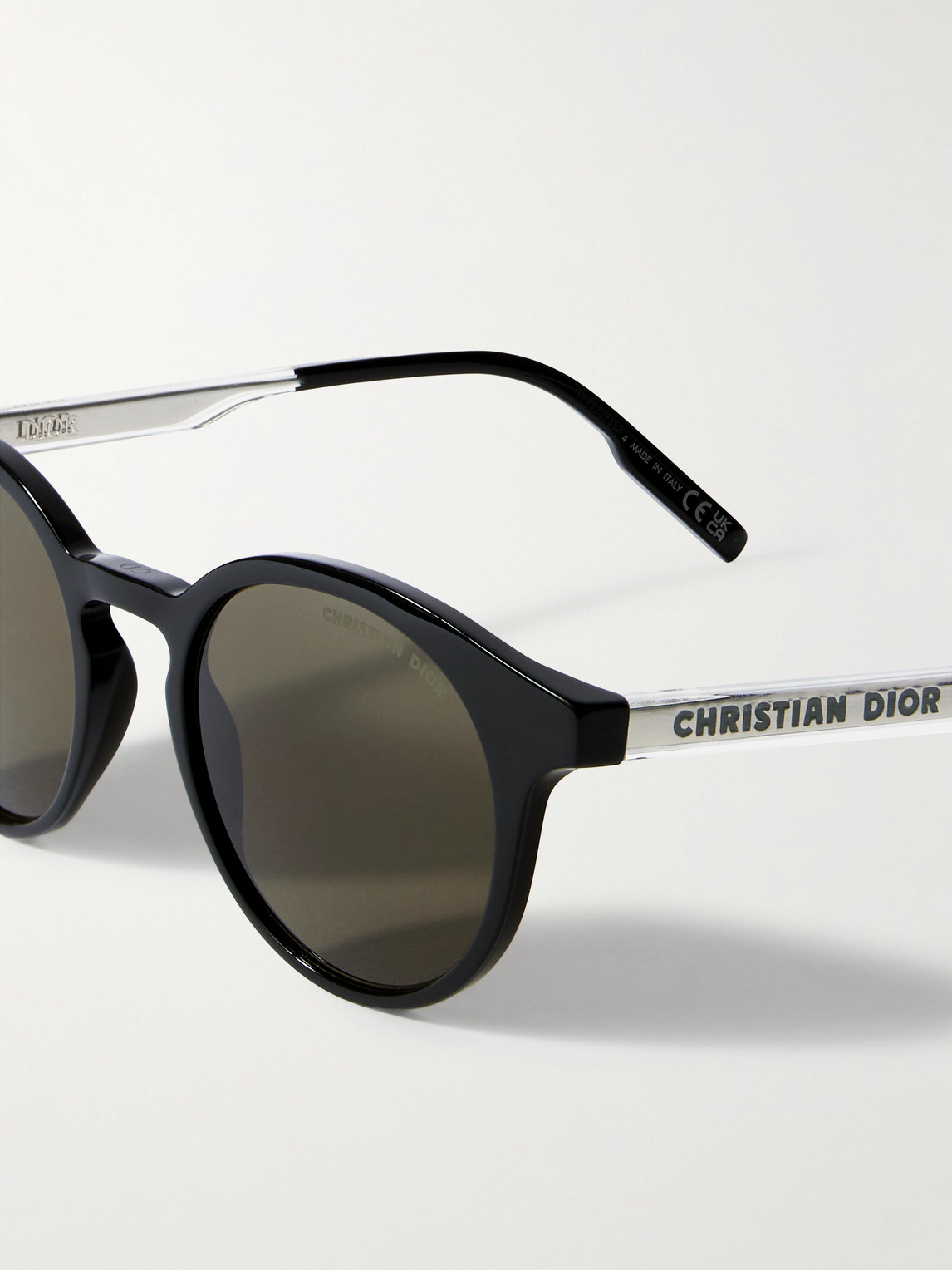 Dior Tag R1i Round-frame Acetate Sunglasses In Black