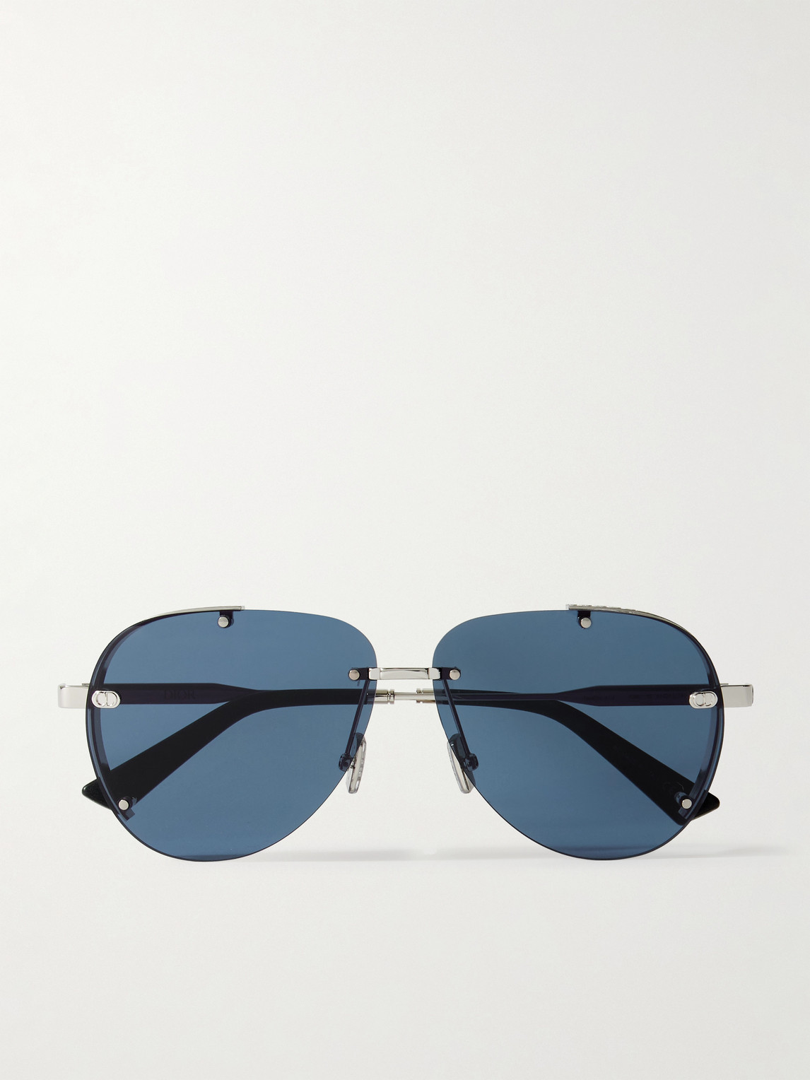 DIOR Eyewear NeoDior A1U Aviator-Style Guilloché Silver-Tone Sunglasses - Men