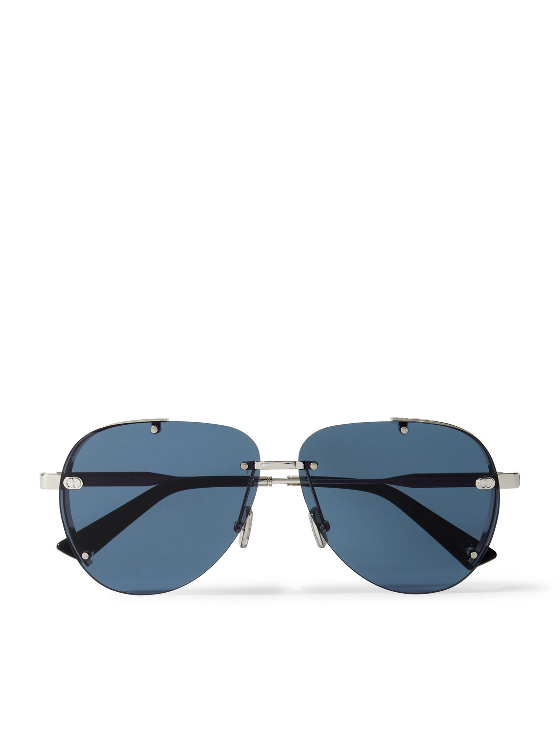 Dior Neo A1u Aviator-style Guilloché Silver-tone Sunglasses