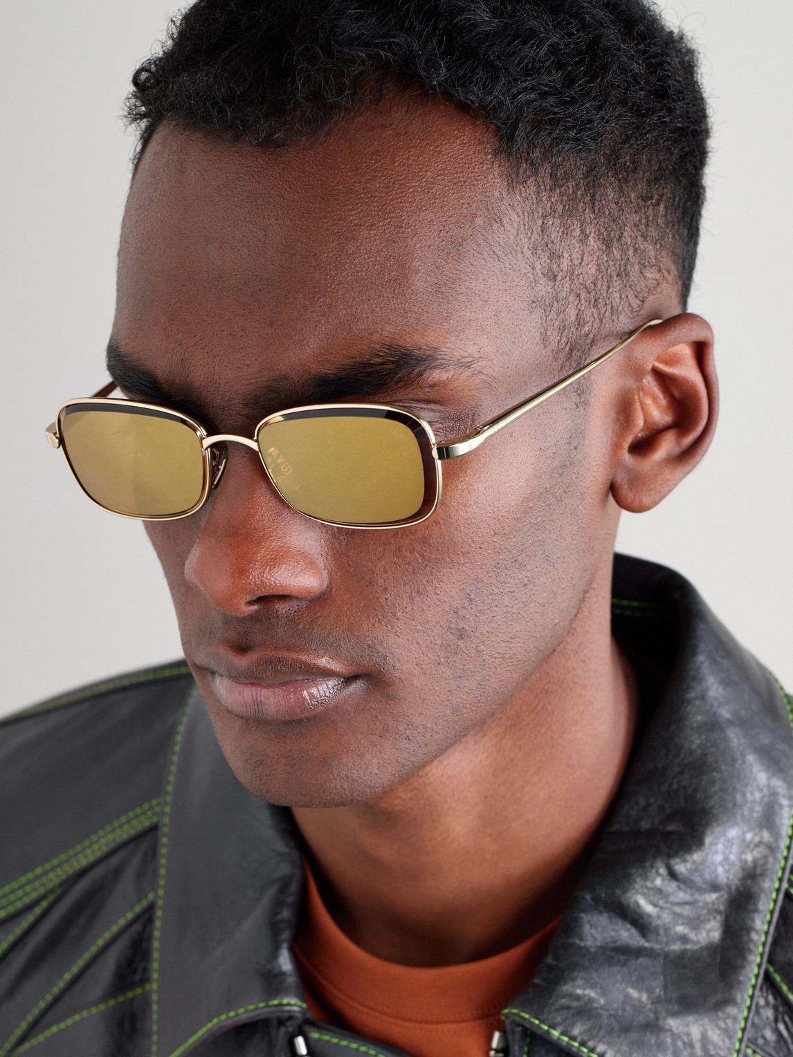 Loewe Square-frame Gold-tone Sunglasses In Gold